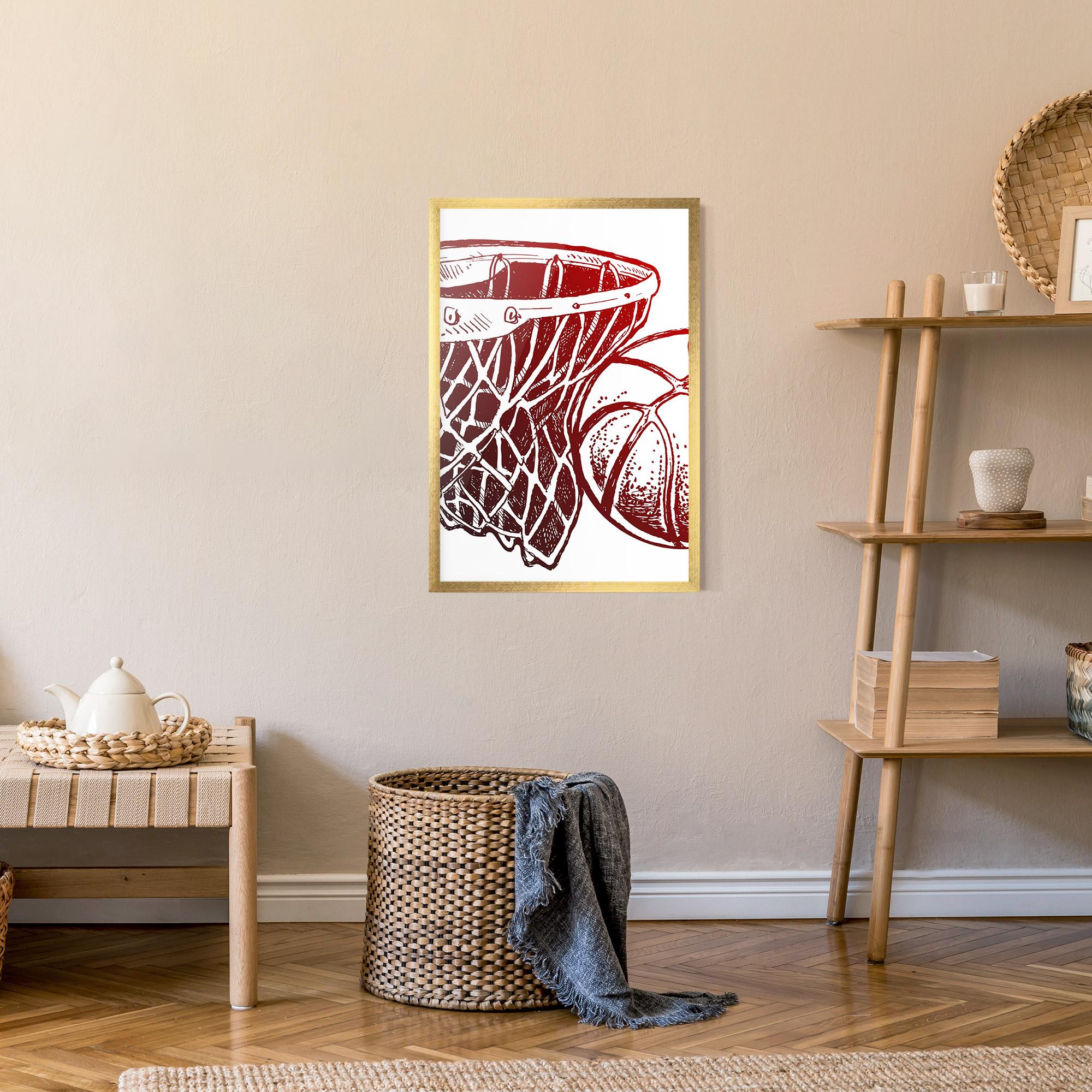 Gerahmte Poster Red Basketball Hoop mockup 9