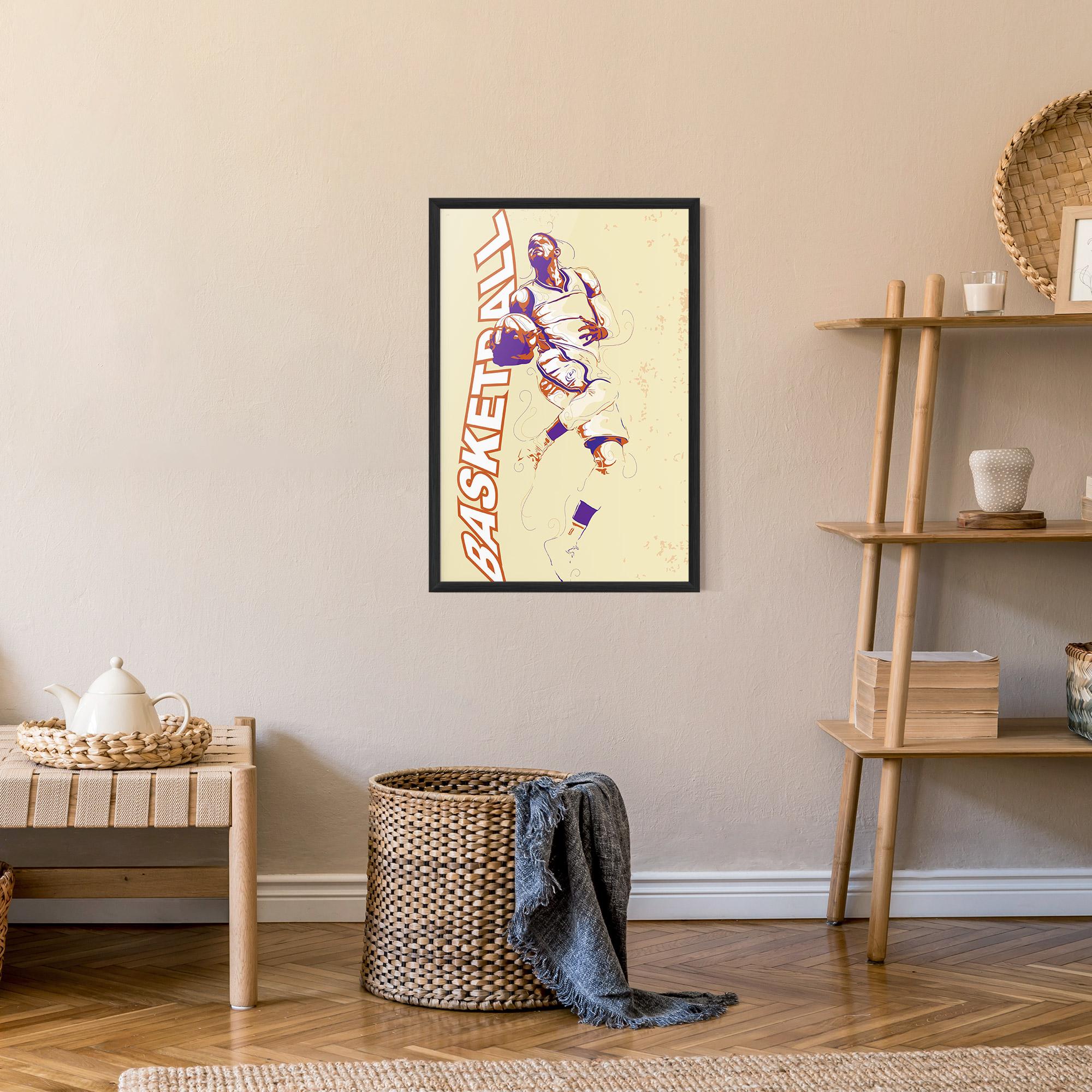 Gerahmte Poster Basketball Cream mockup 9