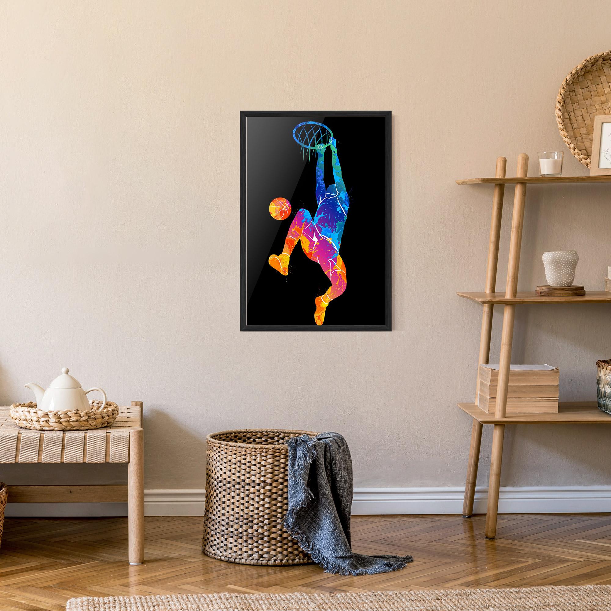 Gerahmte Poster Blue Basket Hoop mockup 9