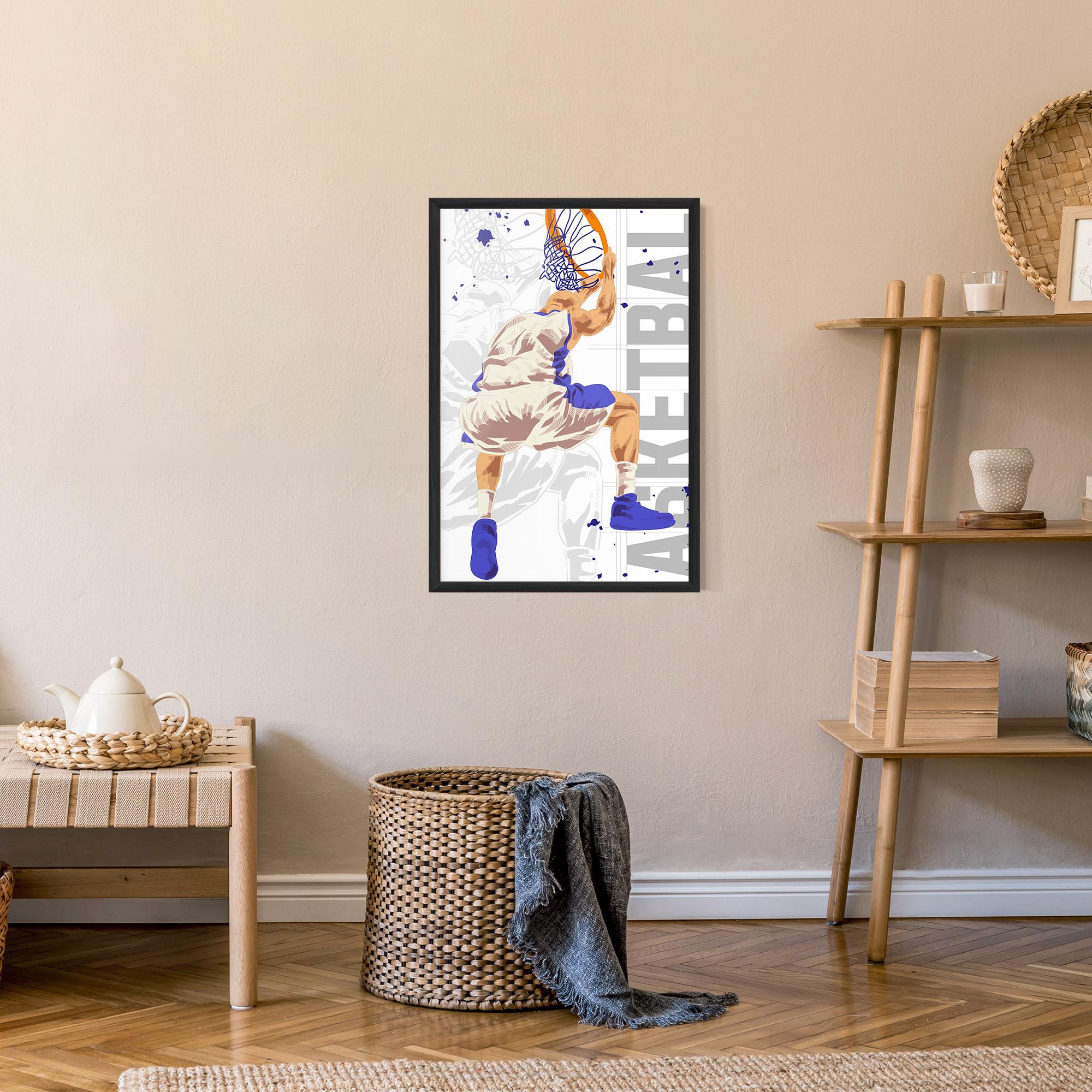 Gerahmte Poster Grey Basketball mockup 9