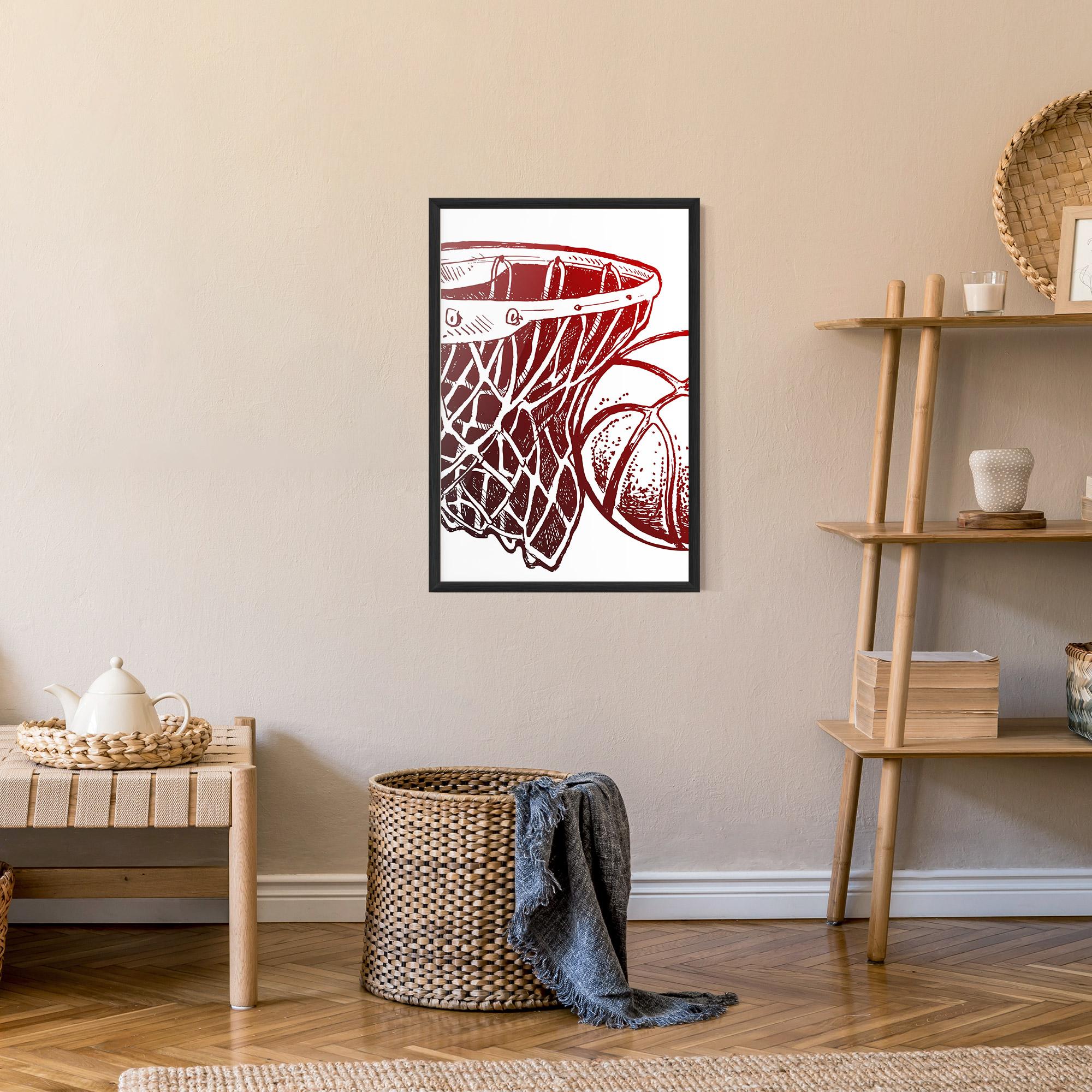 Gerahmte Poster Red Basketball Hoop mockup 9
