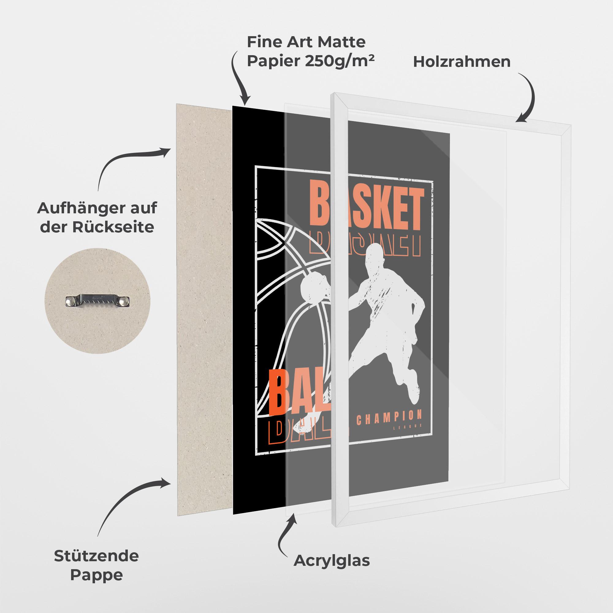 Gerahmte Poster Basket Champion mockup 1