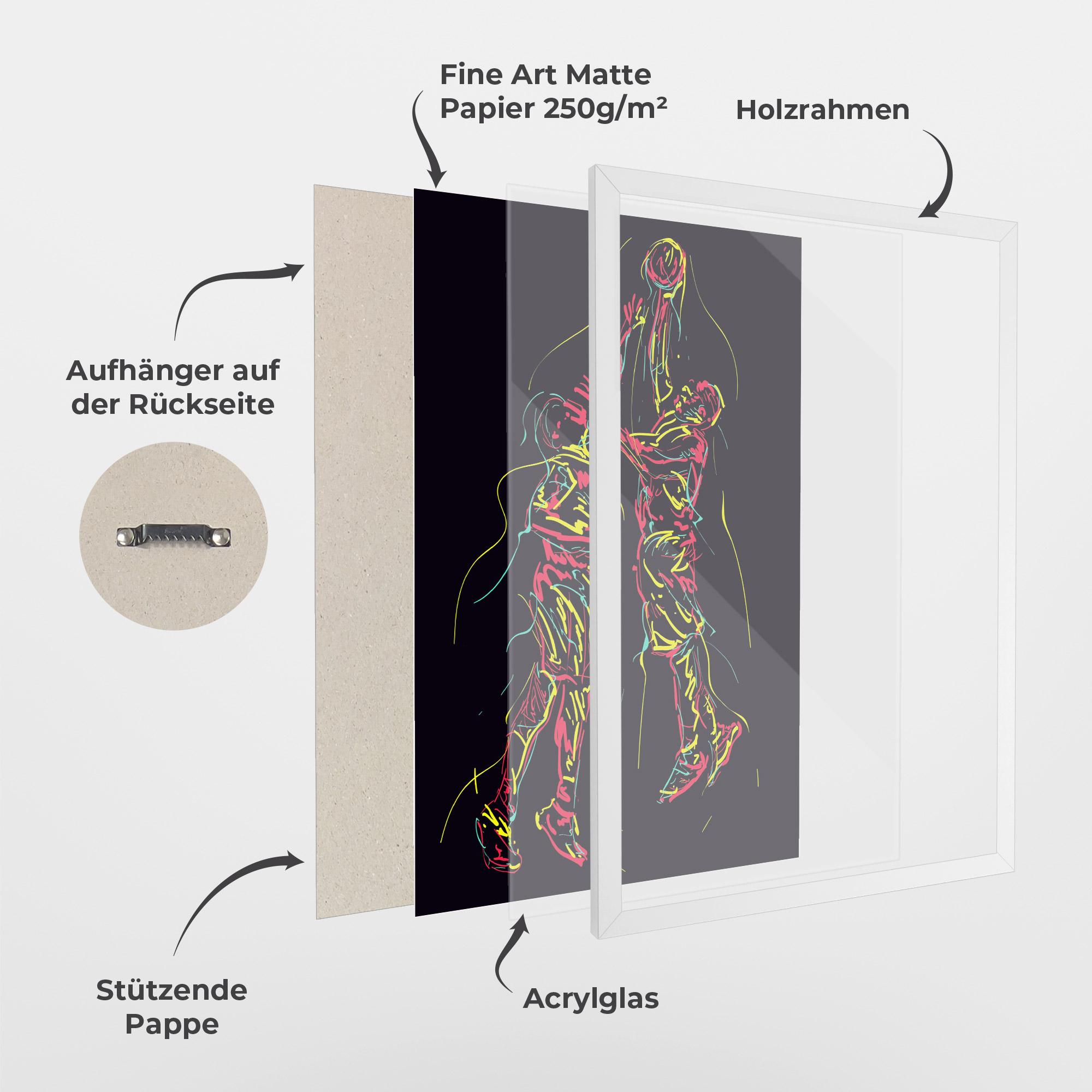 Gerahmte Poster Basket Line Jump mockup 1