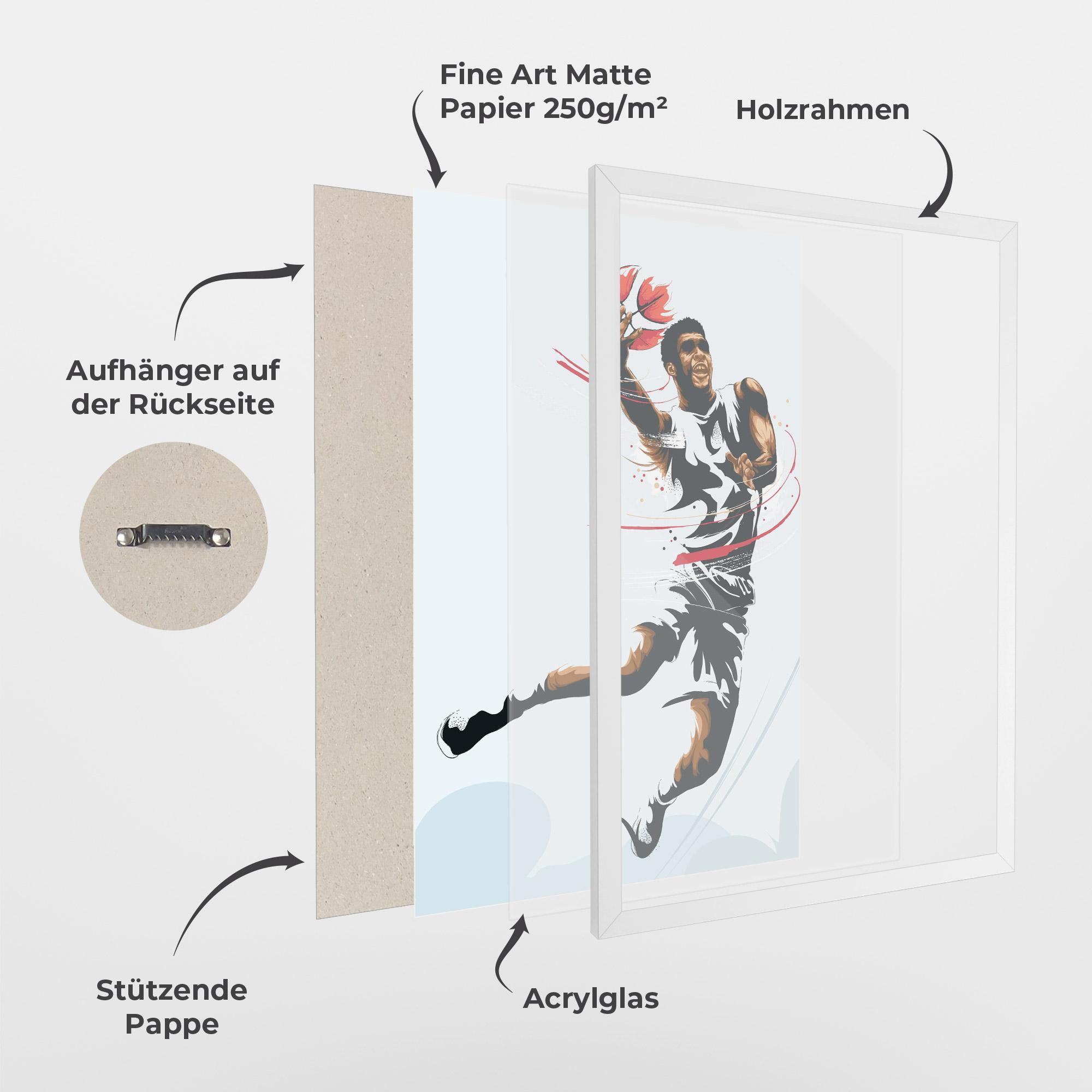 Gerahmte Poster Basketball Shot mockup 1