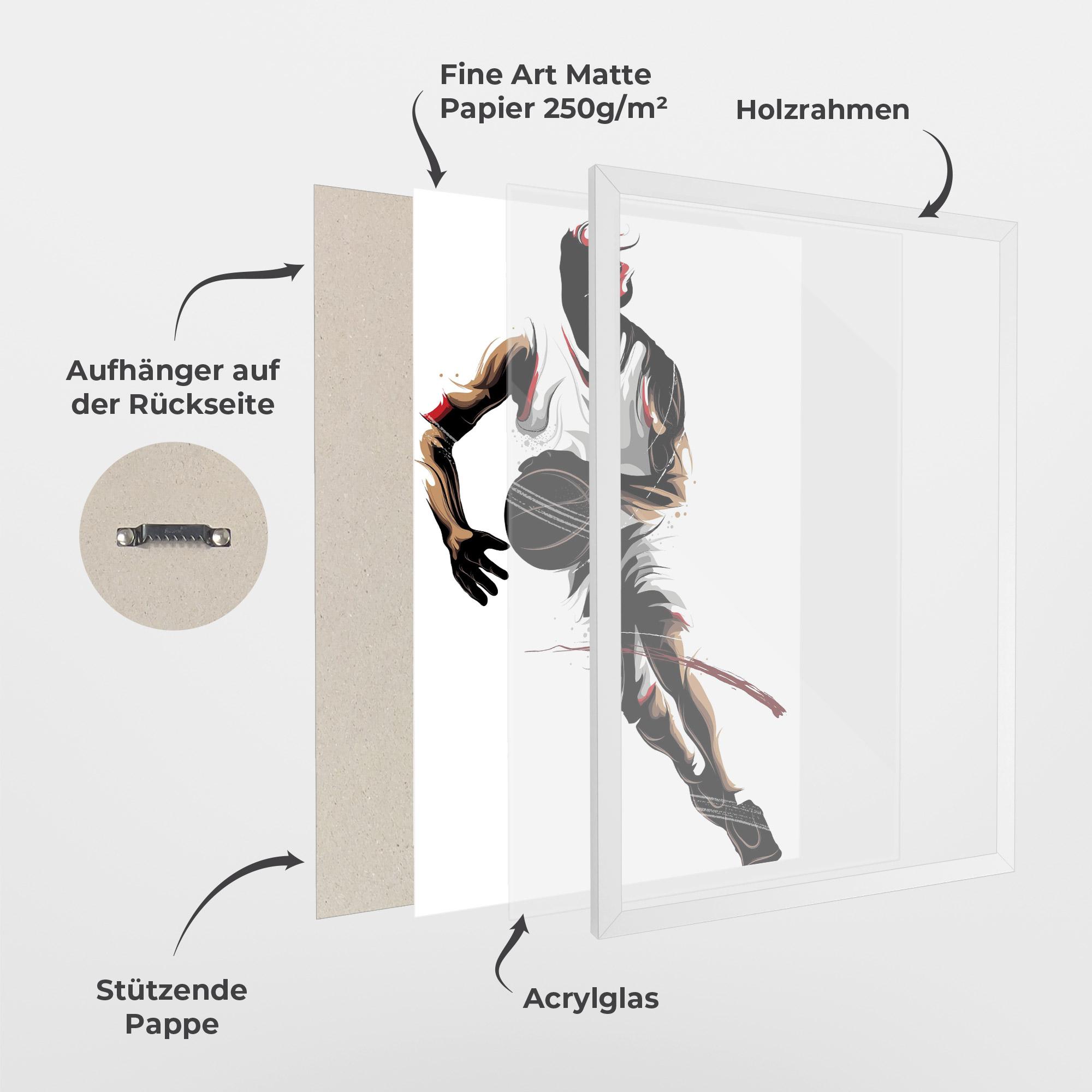 Gerahmte Poster Dribbling Run mockup 1