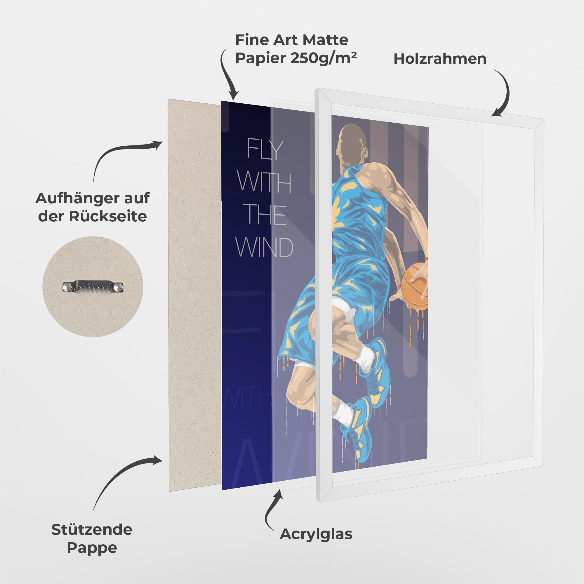 Gerahmte Poster Fly With The Wind mockup 1