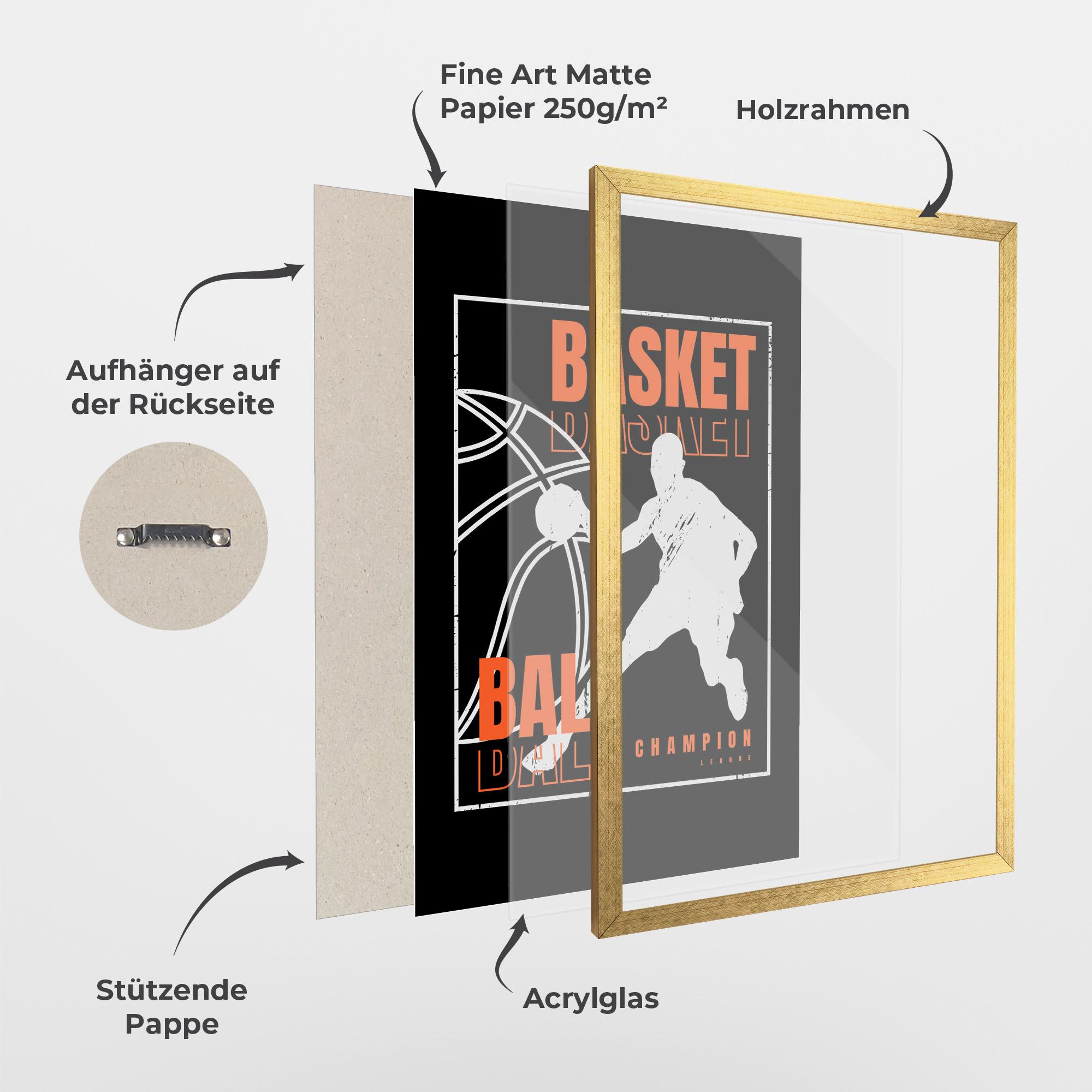 Gerahmte Poster Basket Champion mockup 1