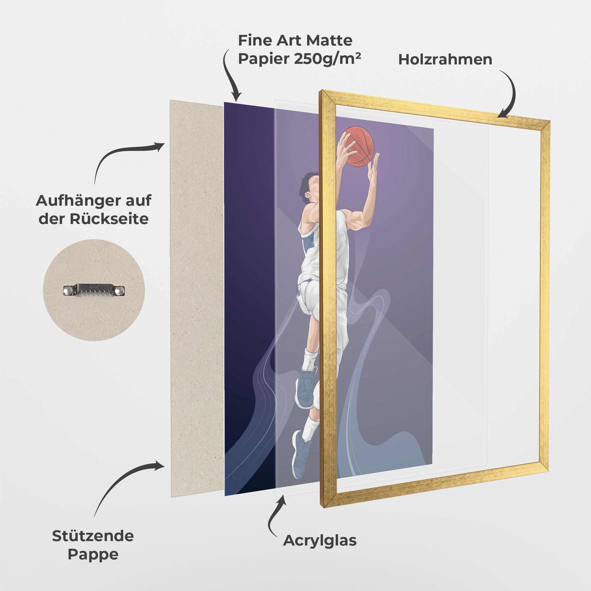 Gerahmte Poster Flying Player mockup 1