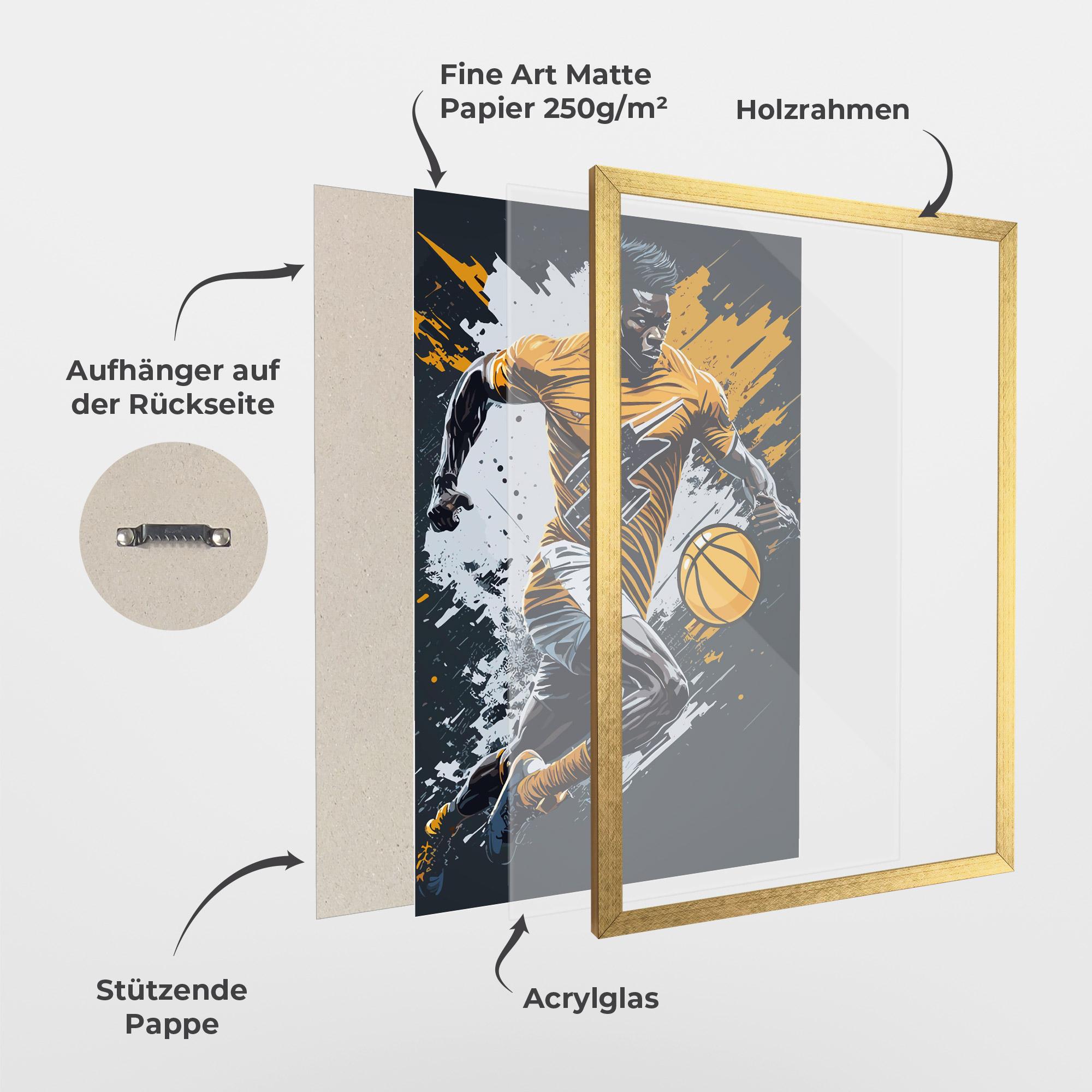 Gerahmte Poster Yellow White Basket mockup 1