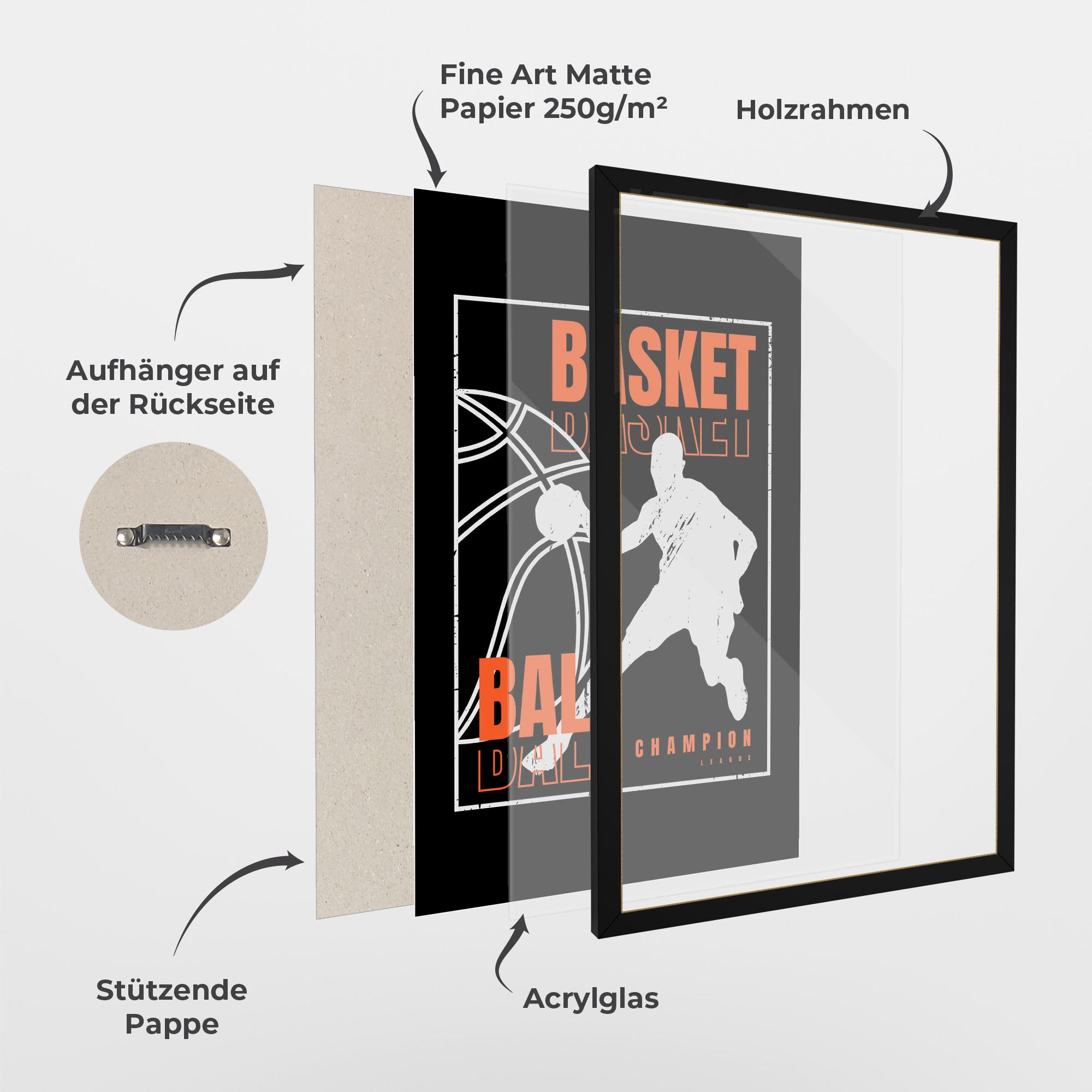 Gerahmte Poster Basket Champion mockup 1