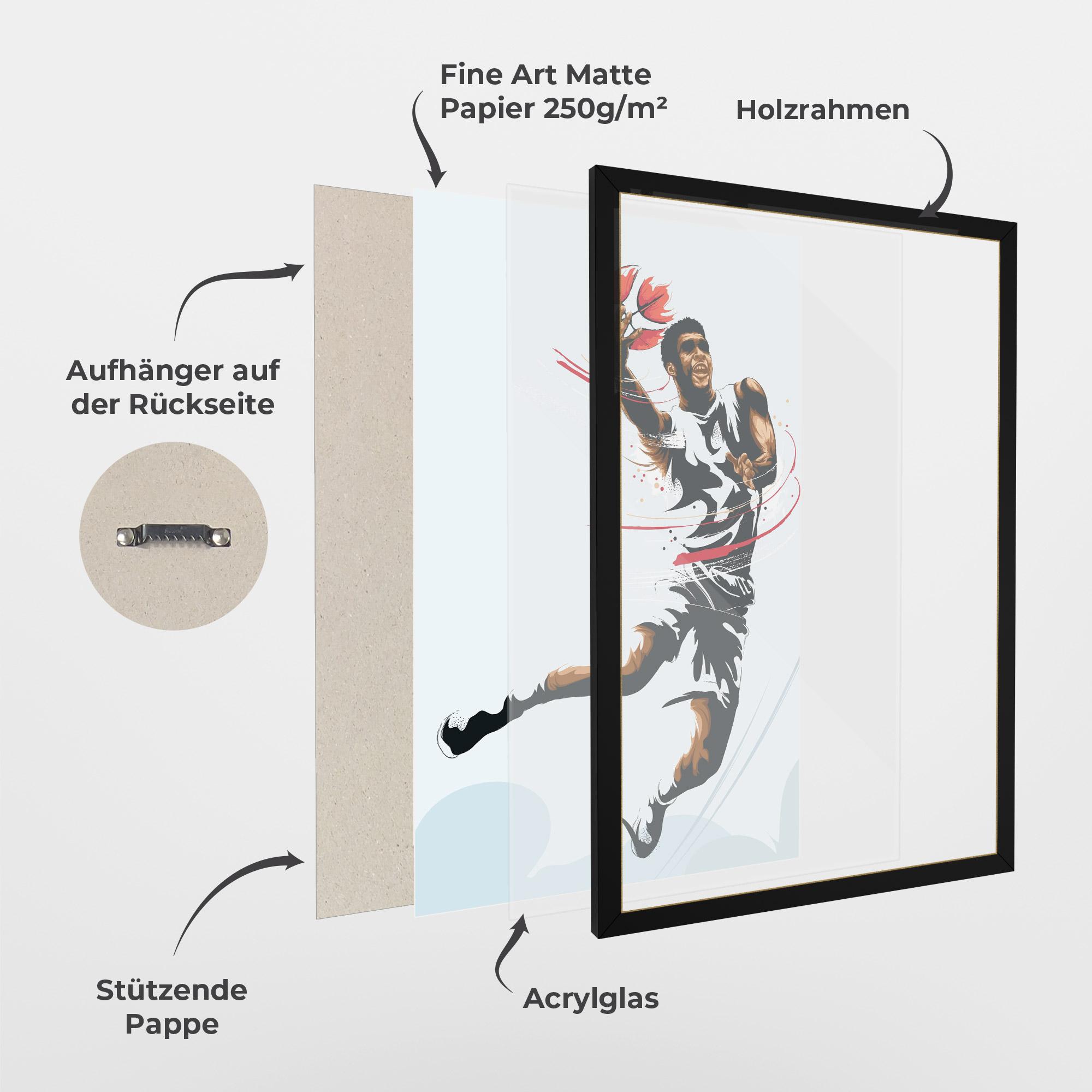 Gerahmte Poster Basketball Shot mockup 1