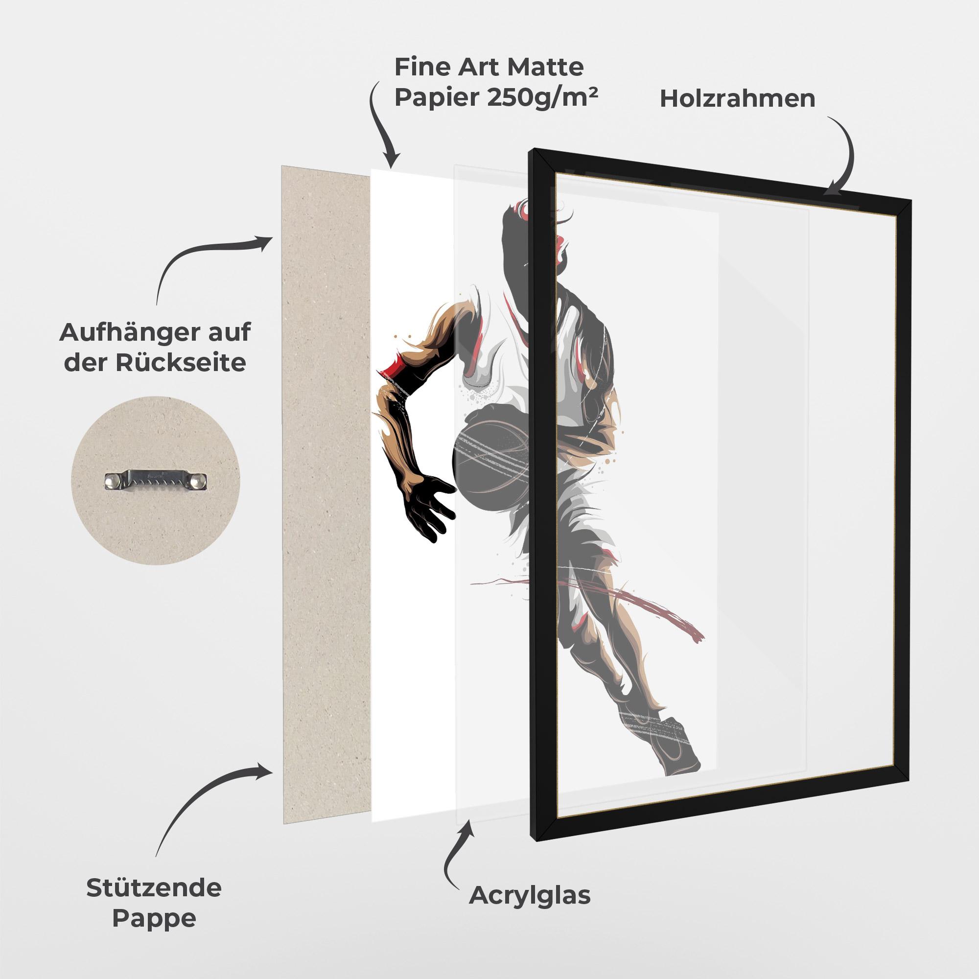 Gerahmte Poster Dribbling Run mockup 1