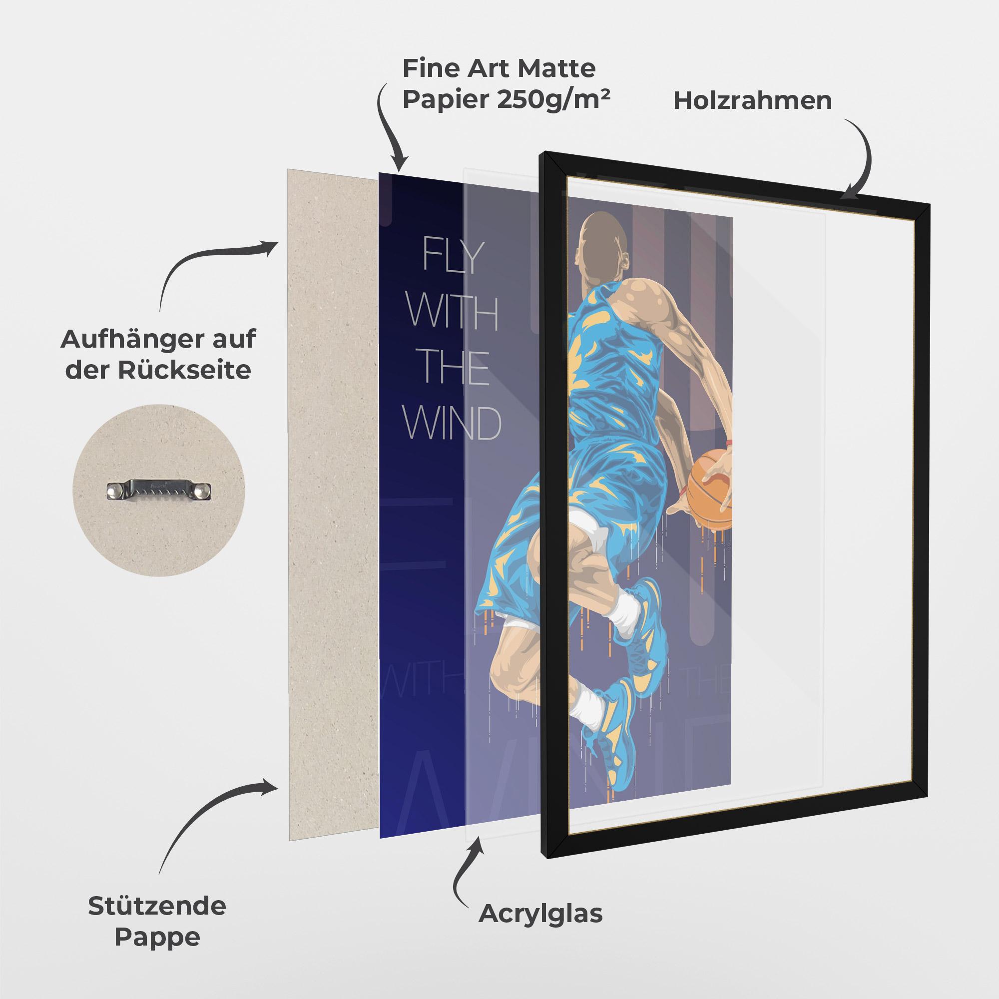 Gerahmte Poster Fly With The Wind mockup 1