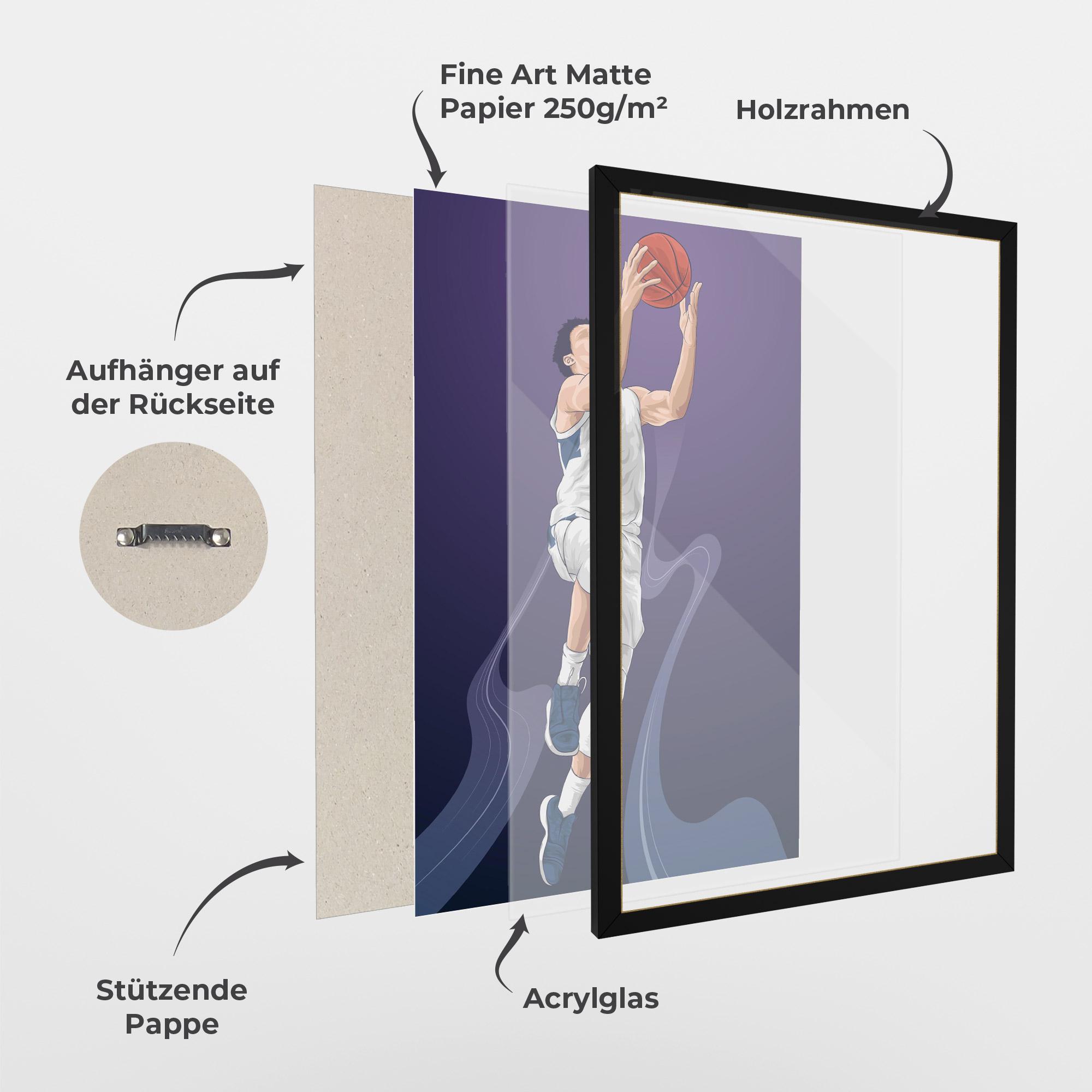 Gerahmte Poster Flying Player mockup 1