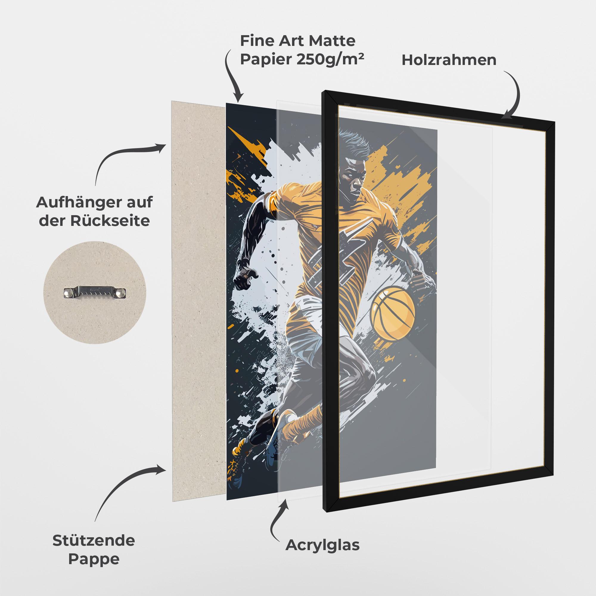 Gerahmte Poster Yellow White Basket mockup 1