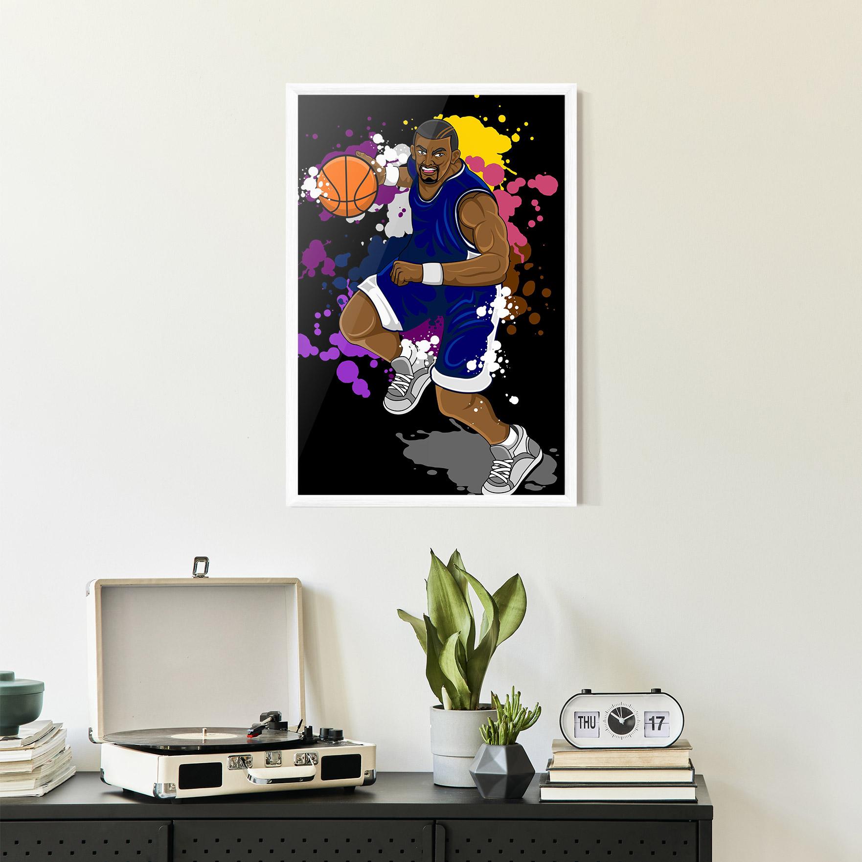 Gerahmte Poster Basketball Character mockup 2
