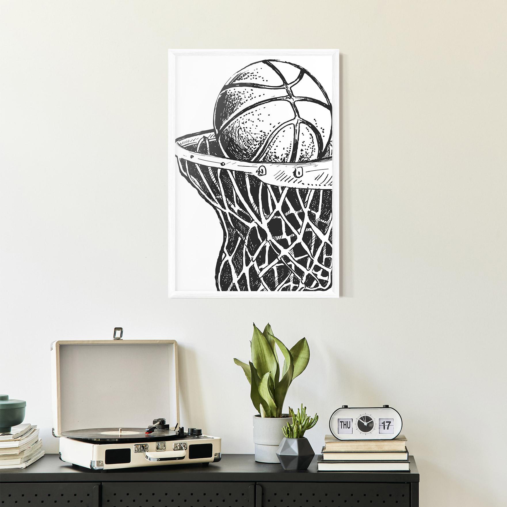 Gerahmte Poster Basketball Grey Hoop mockup 2