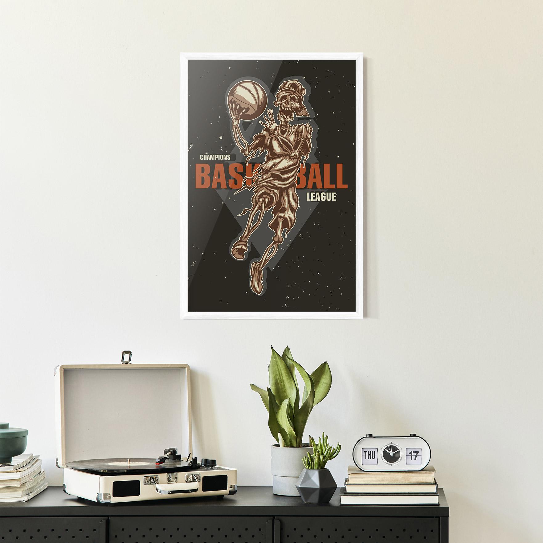 Gerahmte Poster Basketball League mockup 2