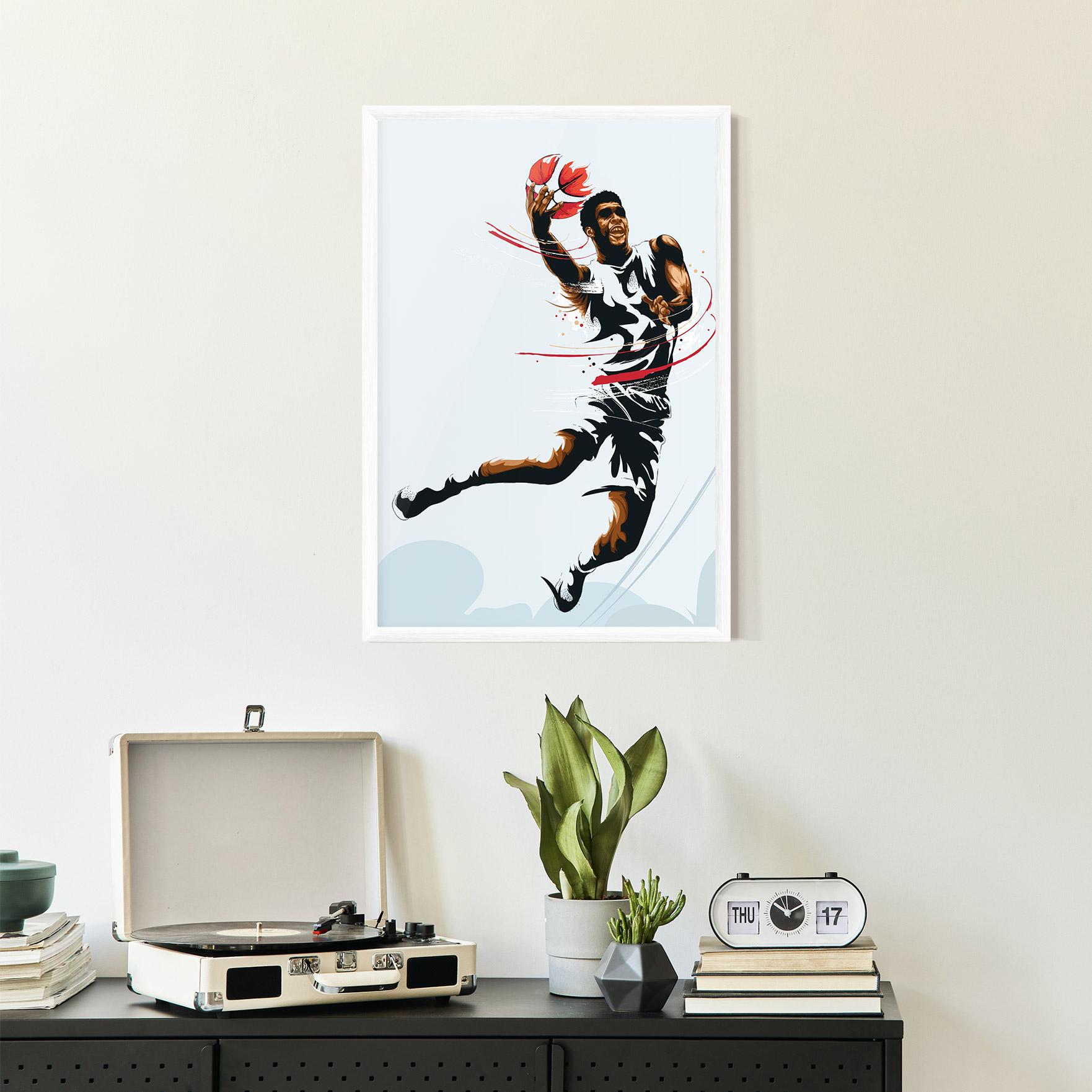 Gerahmte Poster Basketball Shot mockup 2