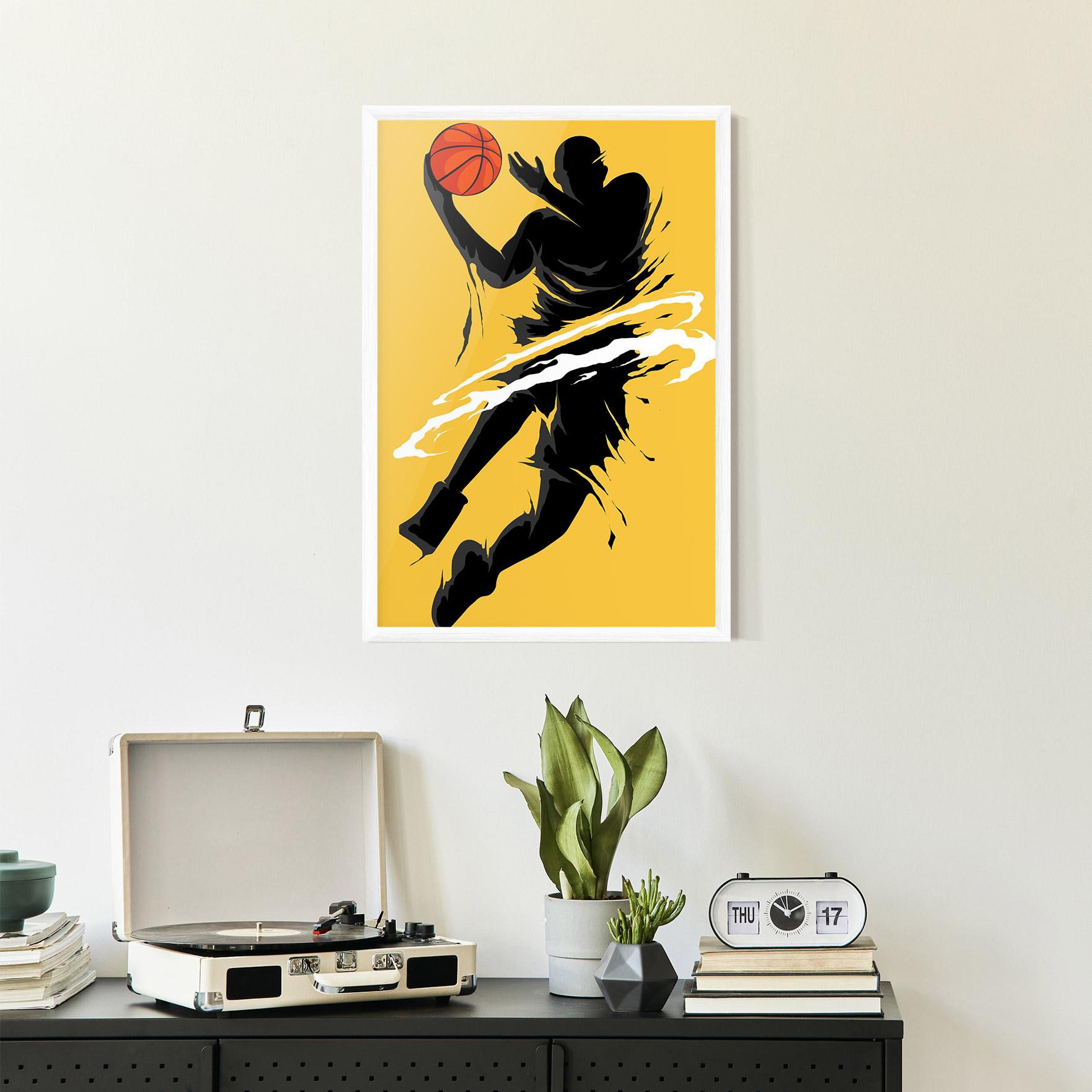 Gerahmte Poster Basketball Smoke mockup 2