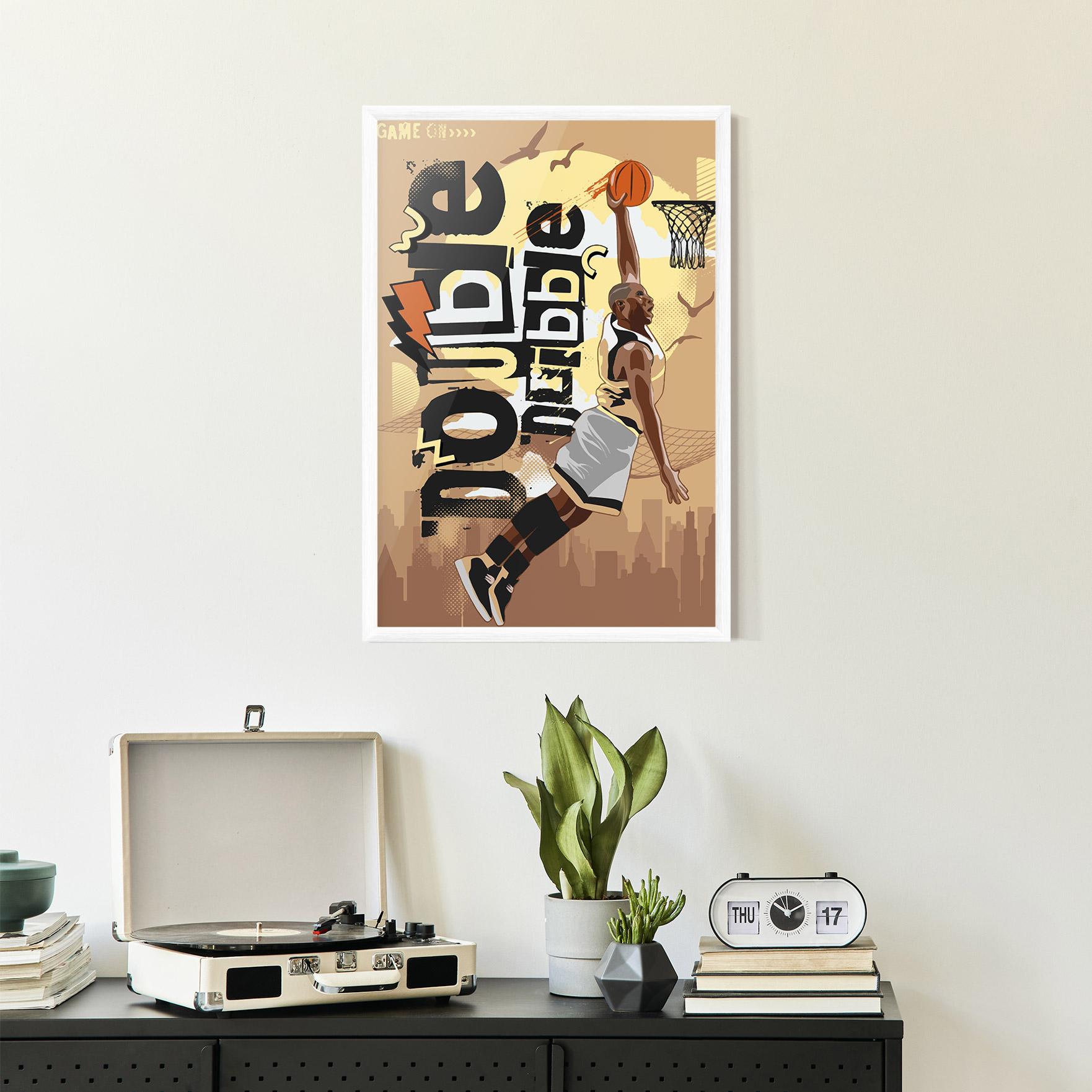 Gerahmte Poster Double Dribble mockup 2