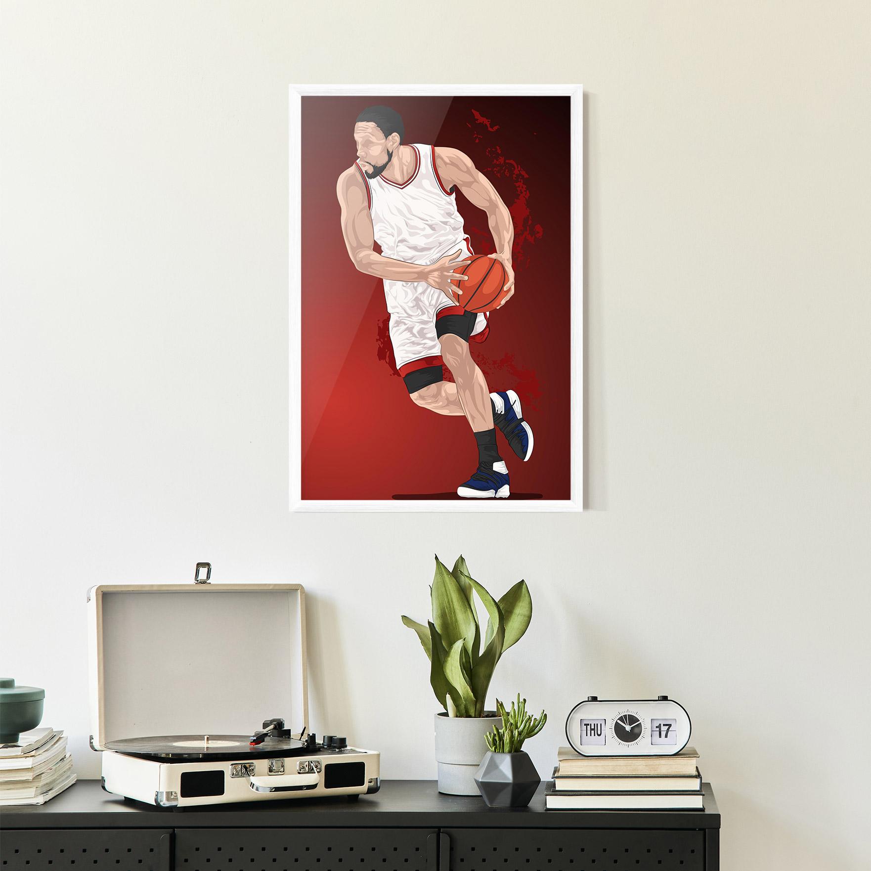 Gerahmte Poster Red Fire Basket mockup 2