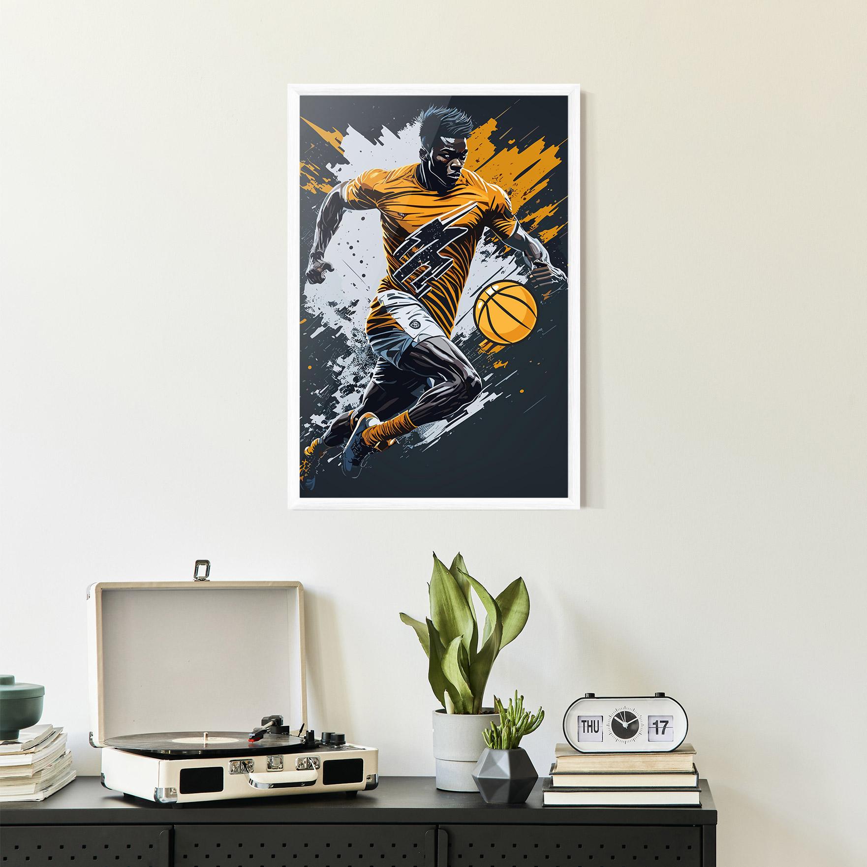 Gerahmte Poster Yellow White Basket mockup 2