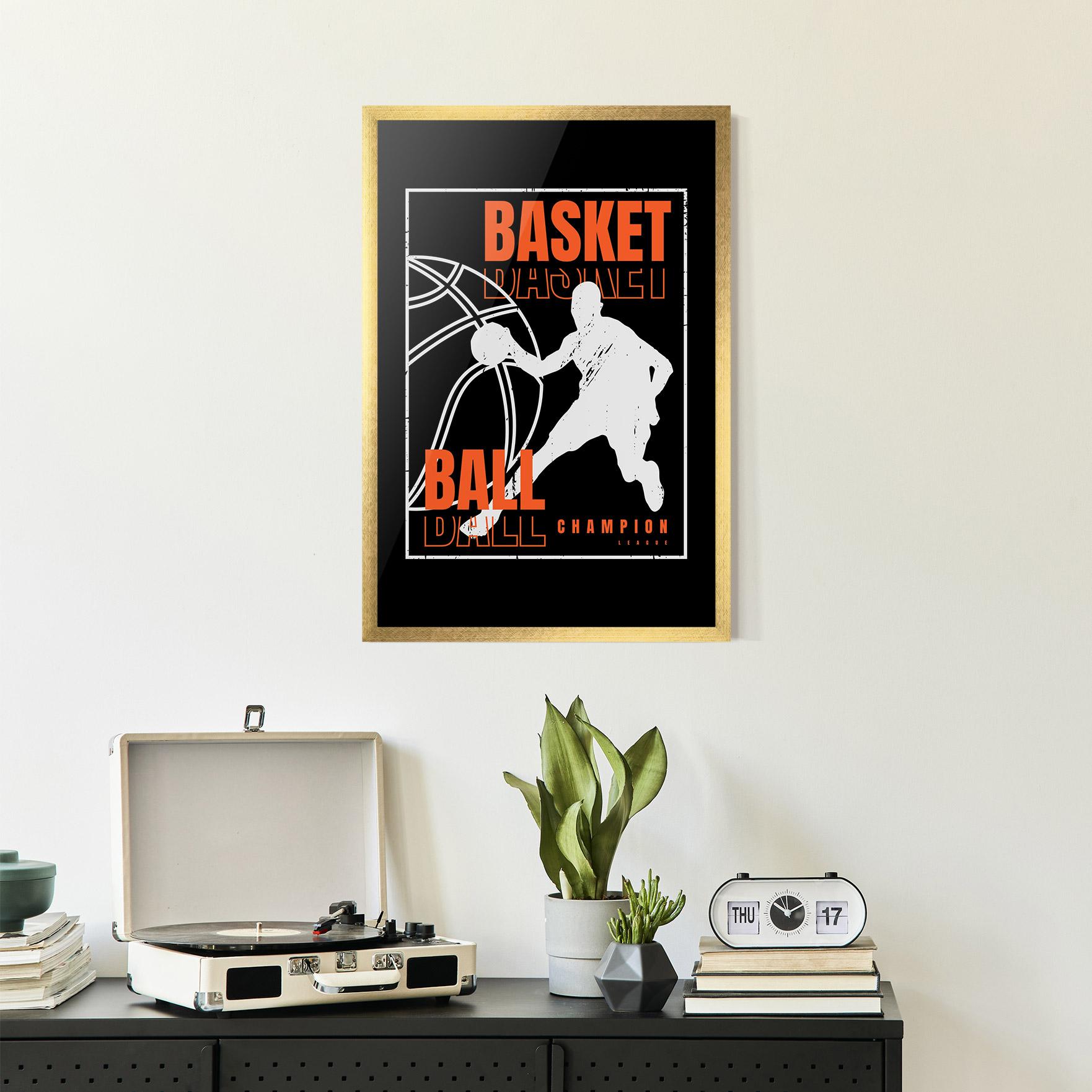 Gerahmte Poster Basket Champion mockup 2
