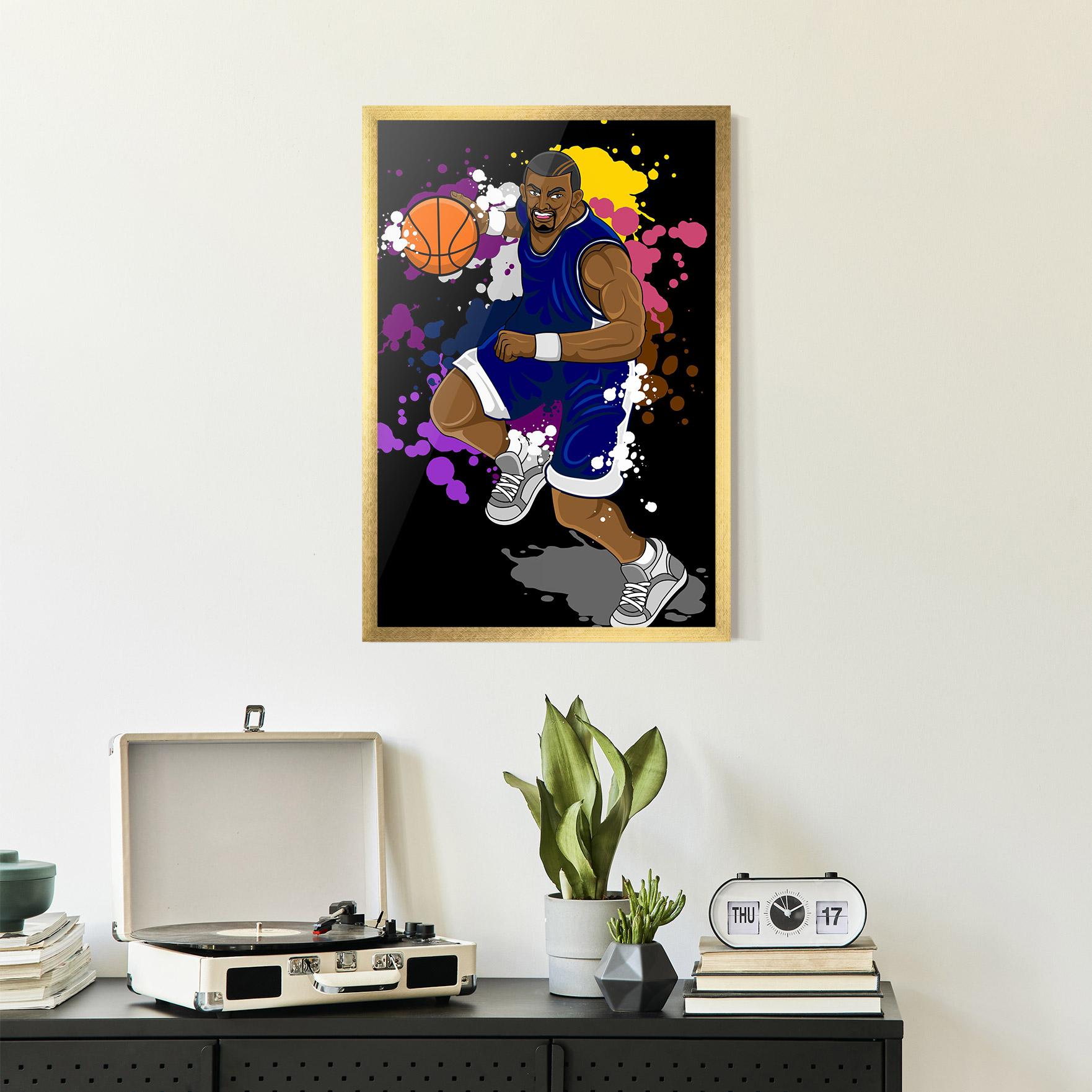 Gerahmte Poster Basketball Character mockup 2
