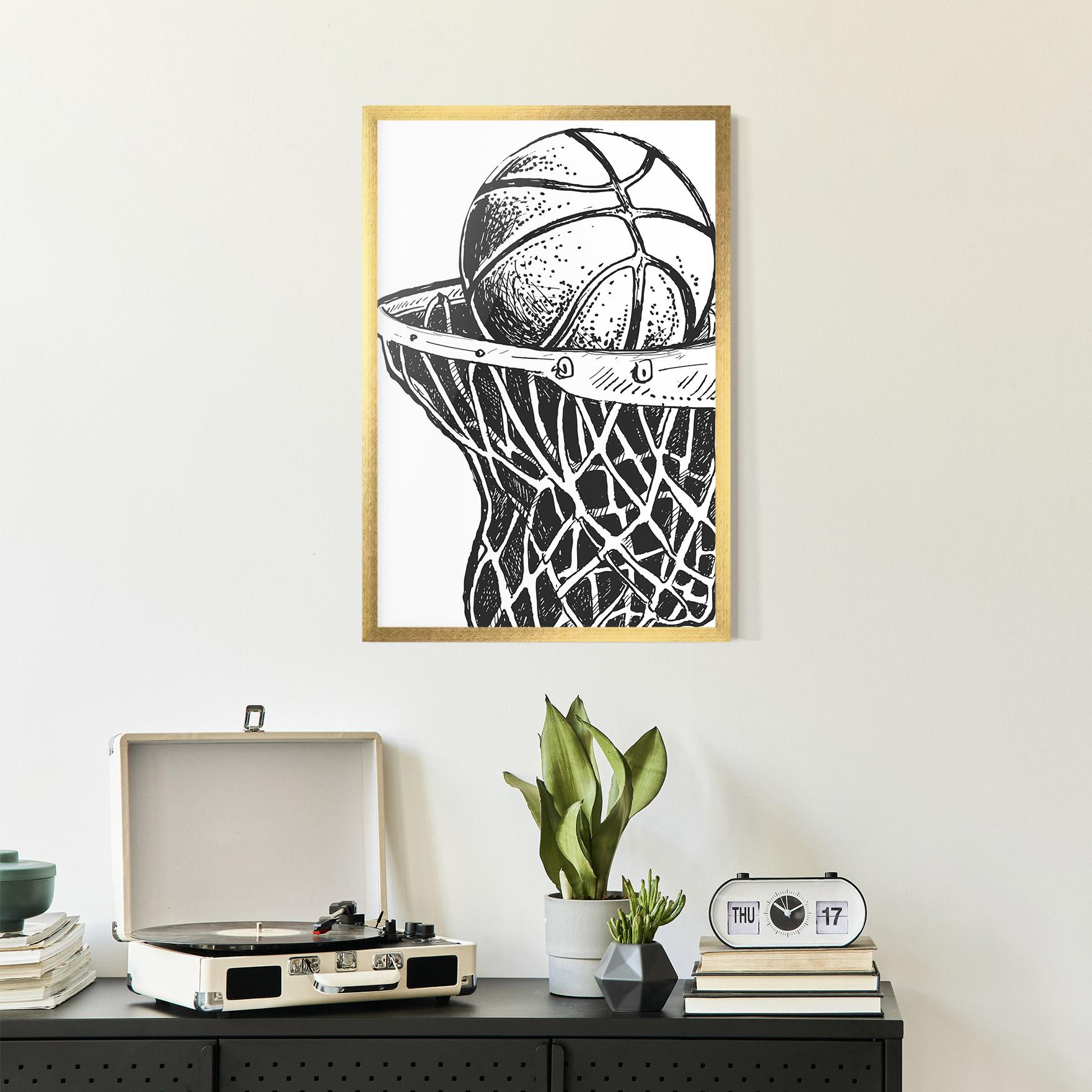 Gerahmte Poster Basketball Grey Hoop mockup 2