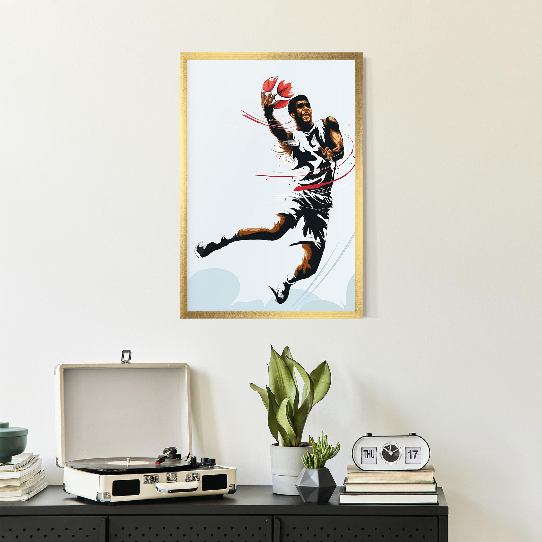 Gerahmte Poster Basketball Shot mockup 2