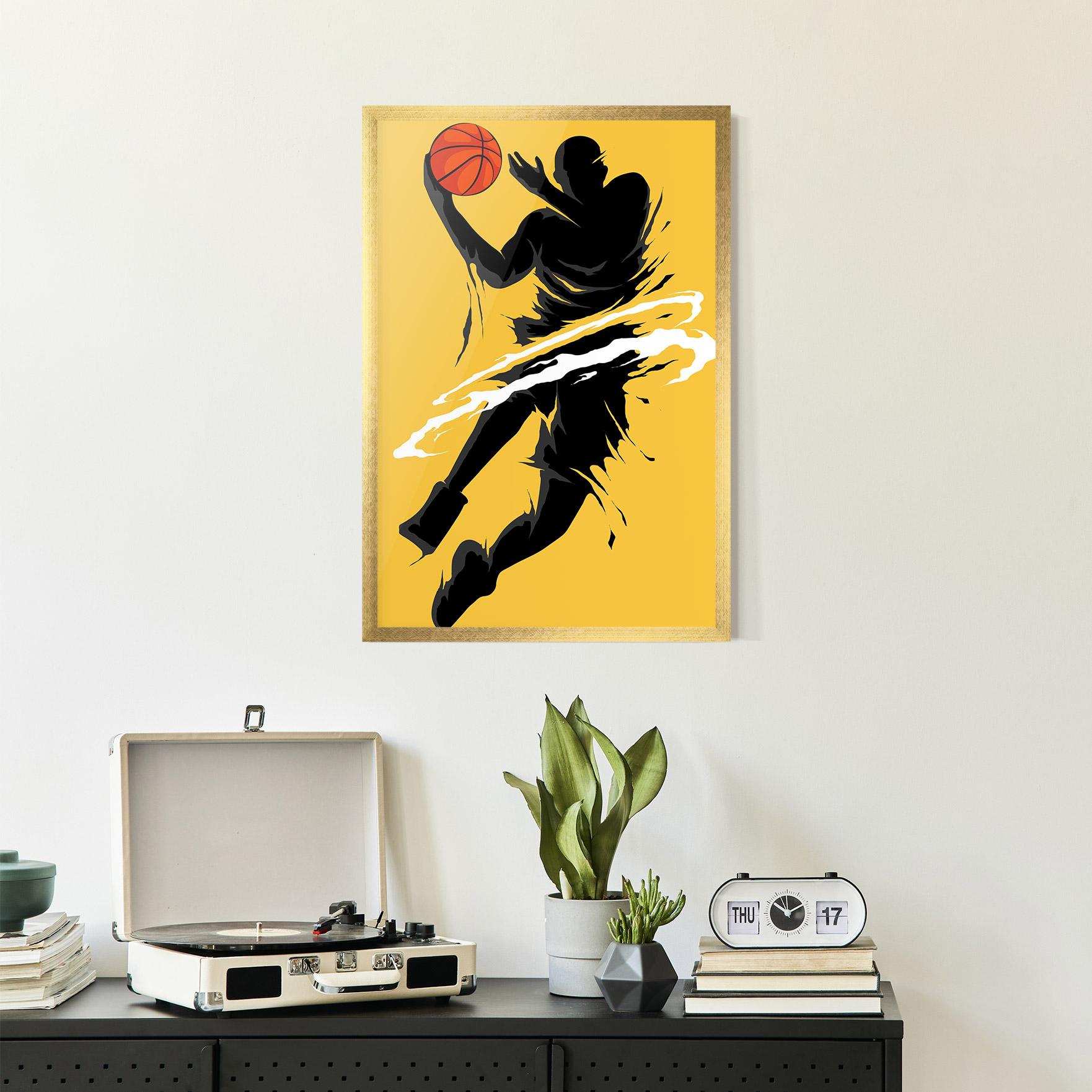 Gerahmte Poster Basketball Smoke mockup 2