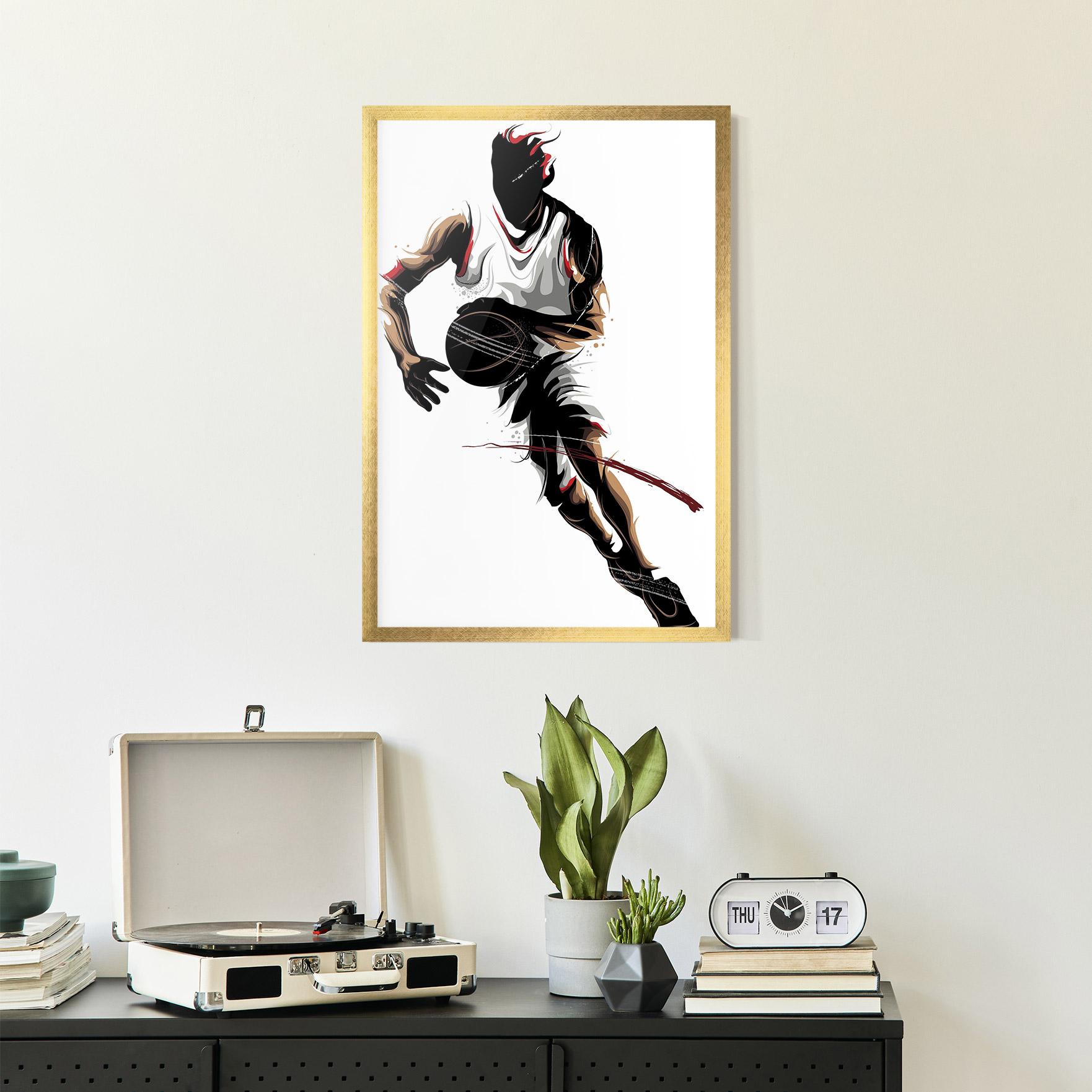 Gerahmte Poster Dribbling Run mockup 2