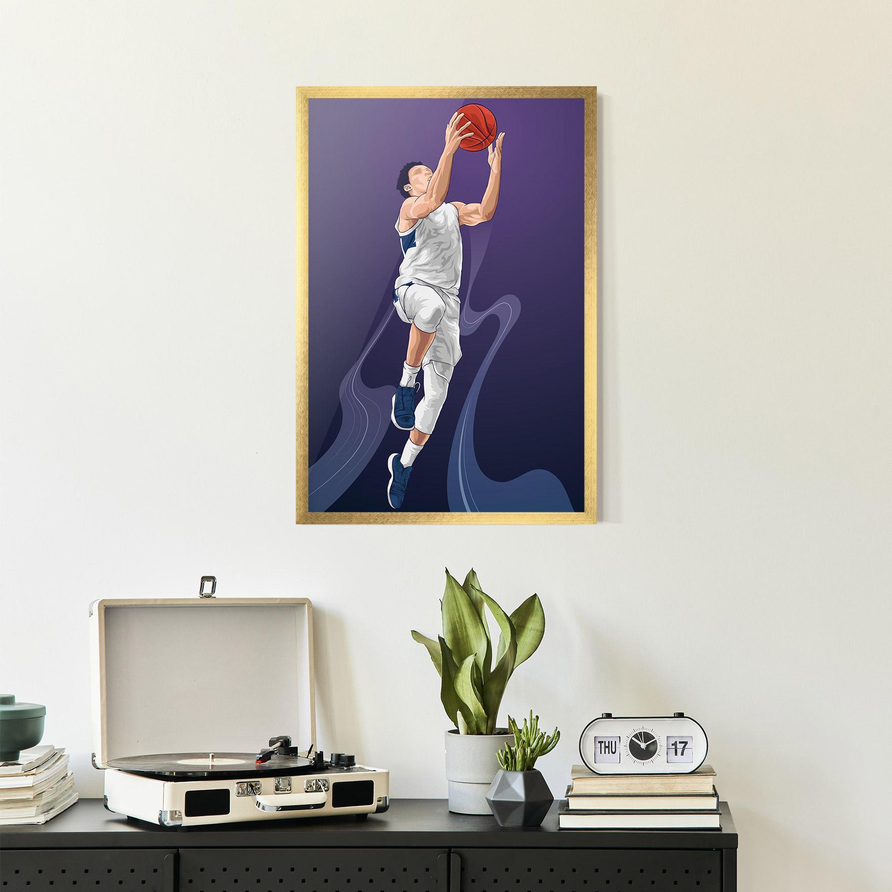 Gerahmte Poster Flying Player mockup 2