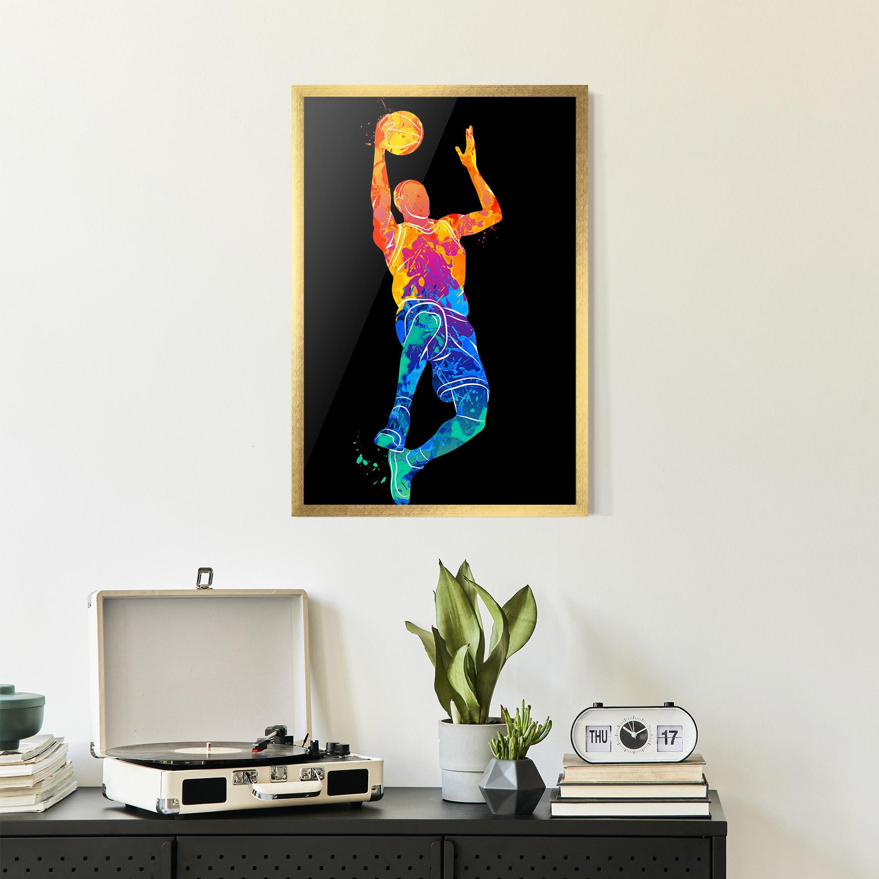 Gerahmte Poster Orange Blue Basket mockup 2