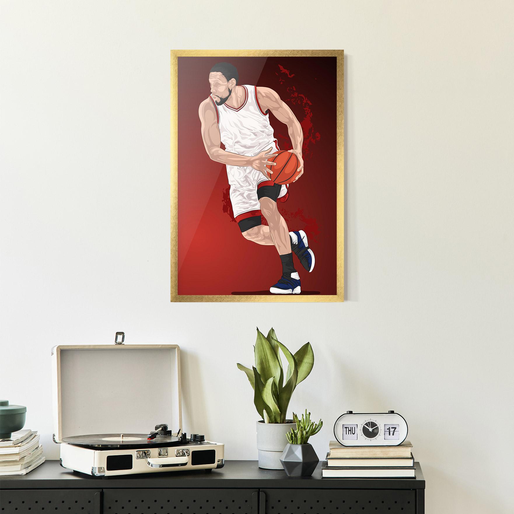 Gerahmte Poster Red Fire Basket mockup 2