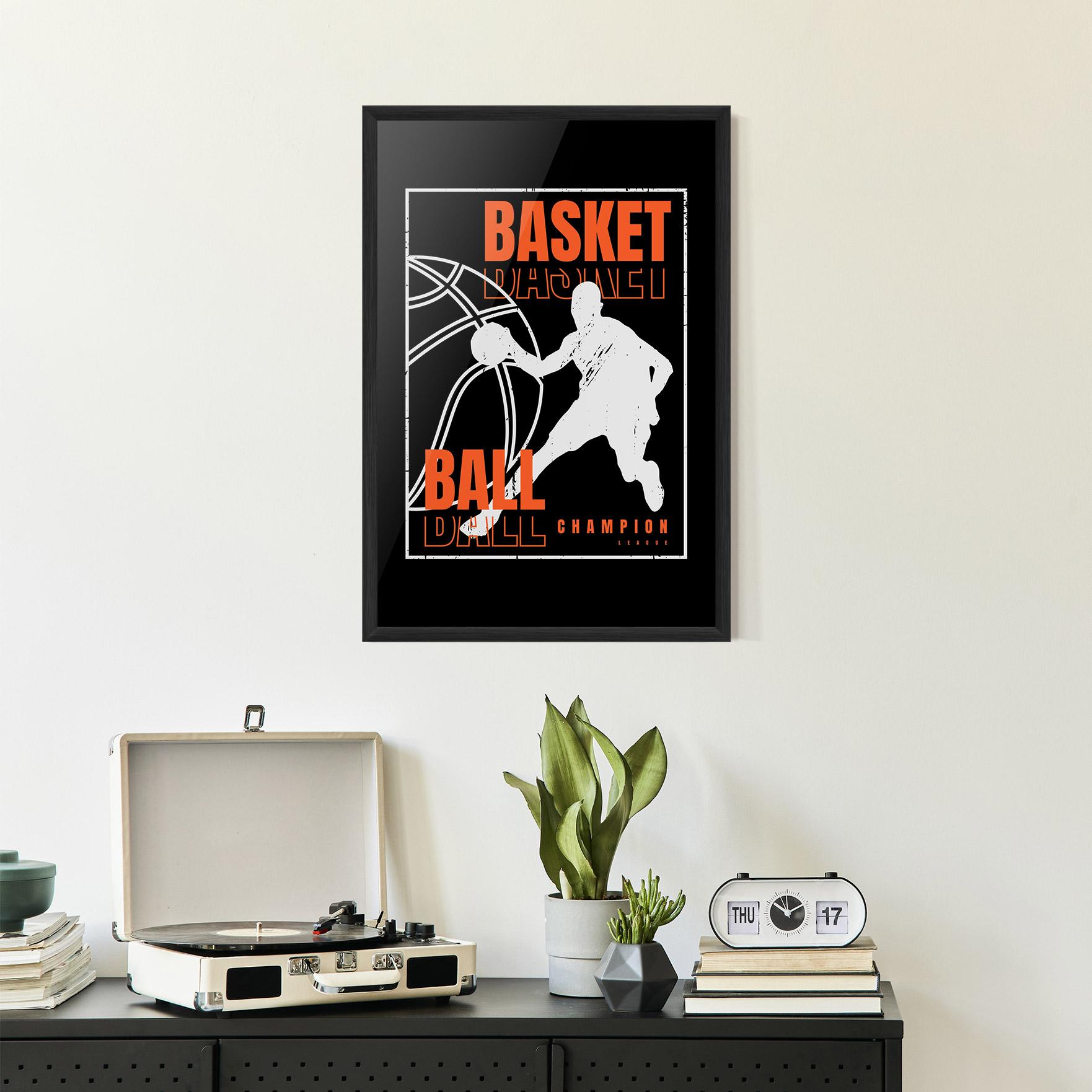 Gerahmte Poster Basket Champion mockup 2