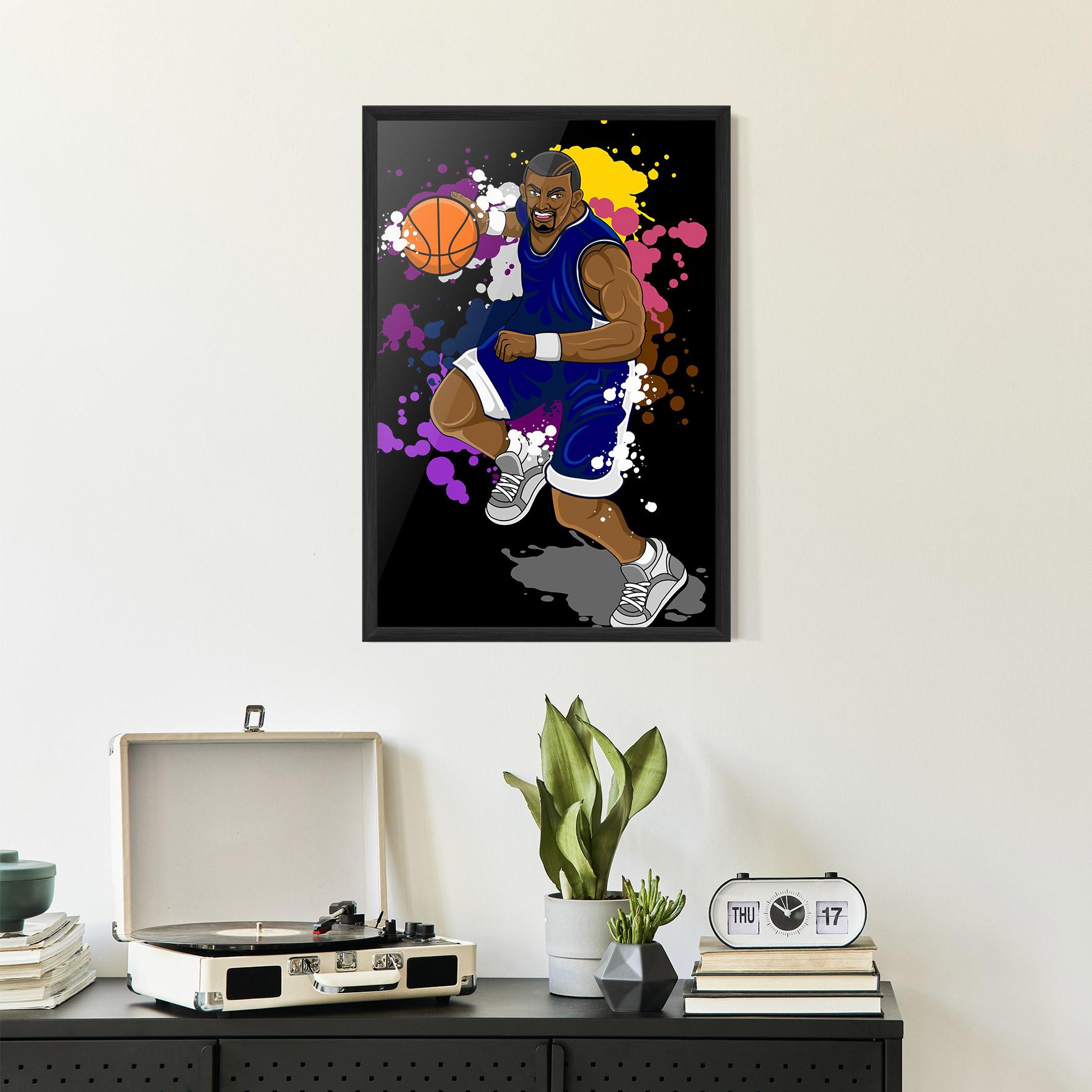 Gerahmte Poster Basketball Character mockup 2