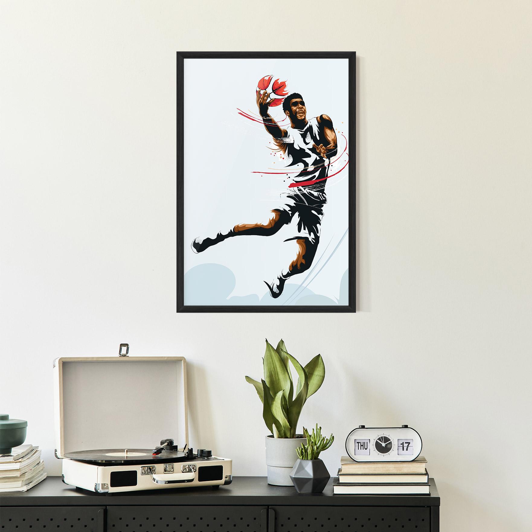 Gerahmte Poster Basketball Shot mockup 2