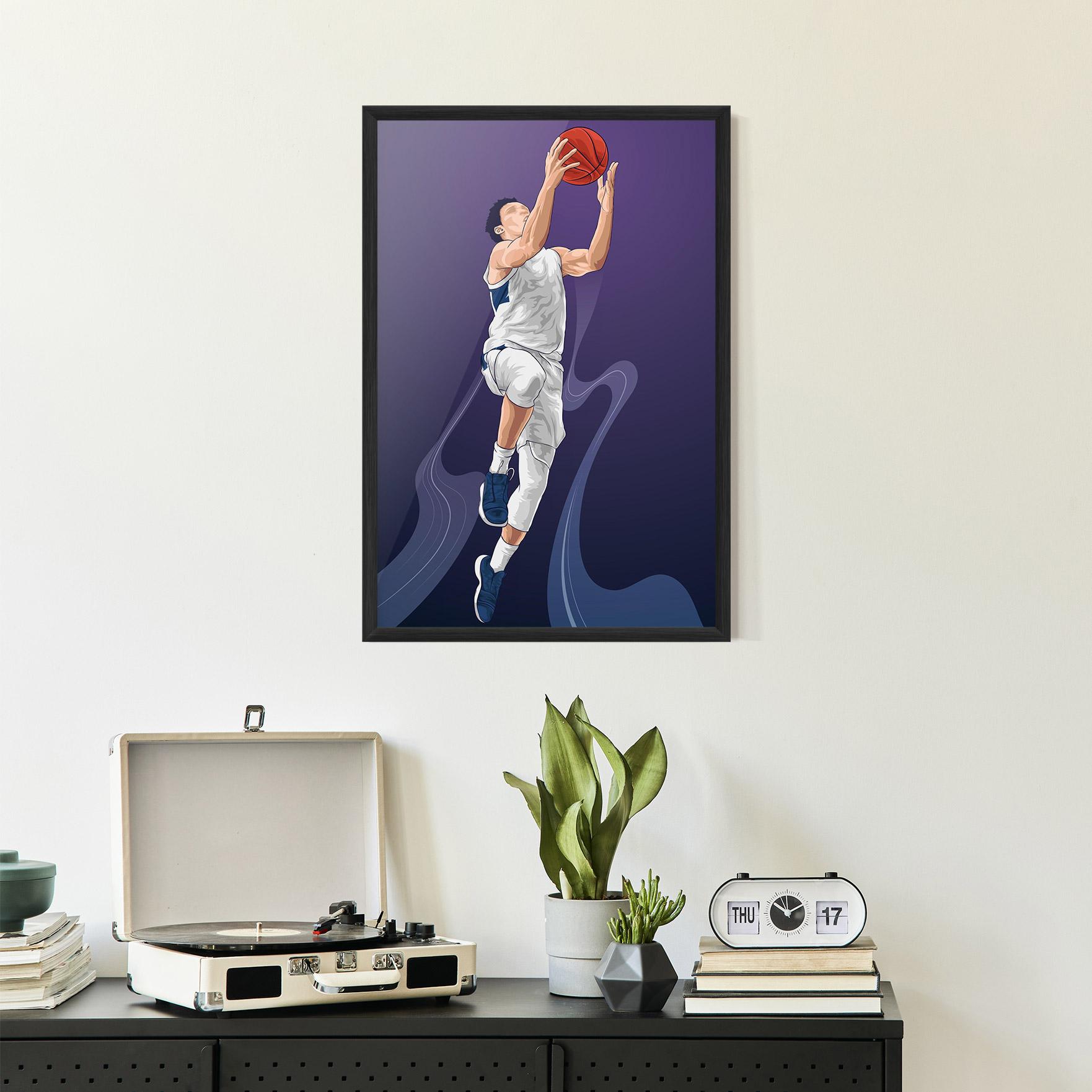 Gerahmte Poster Flying Player mockup 2