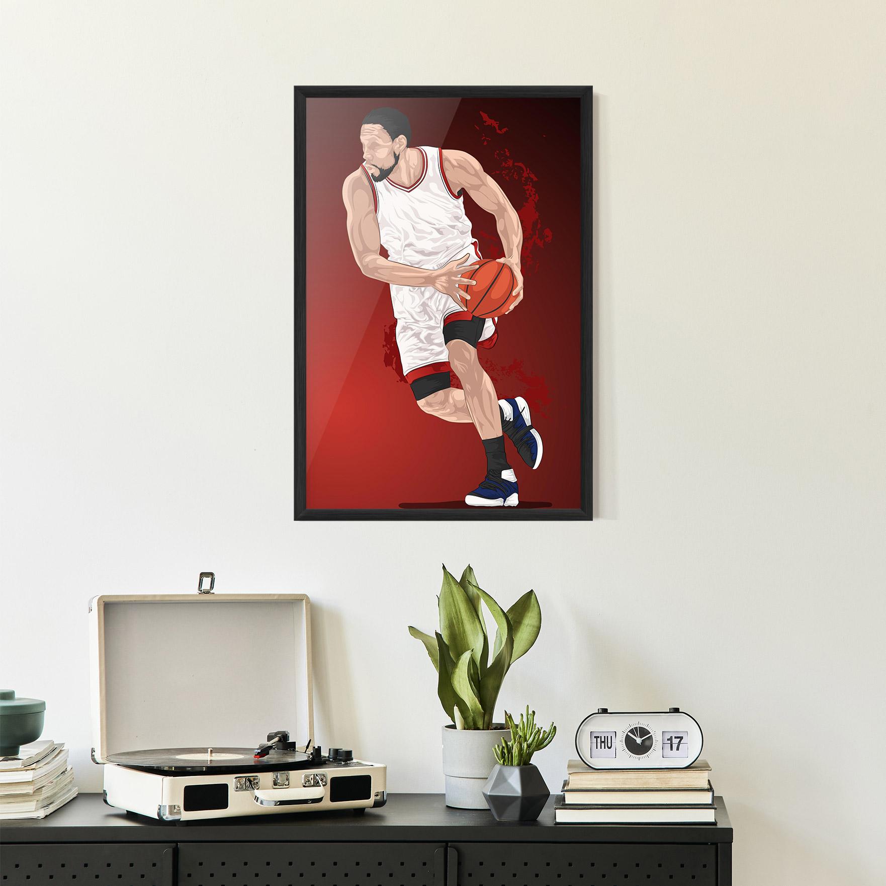 Gerahmte Poster Red Fire Basket mockup 2