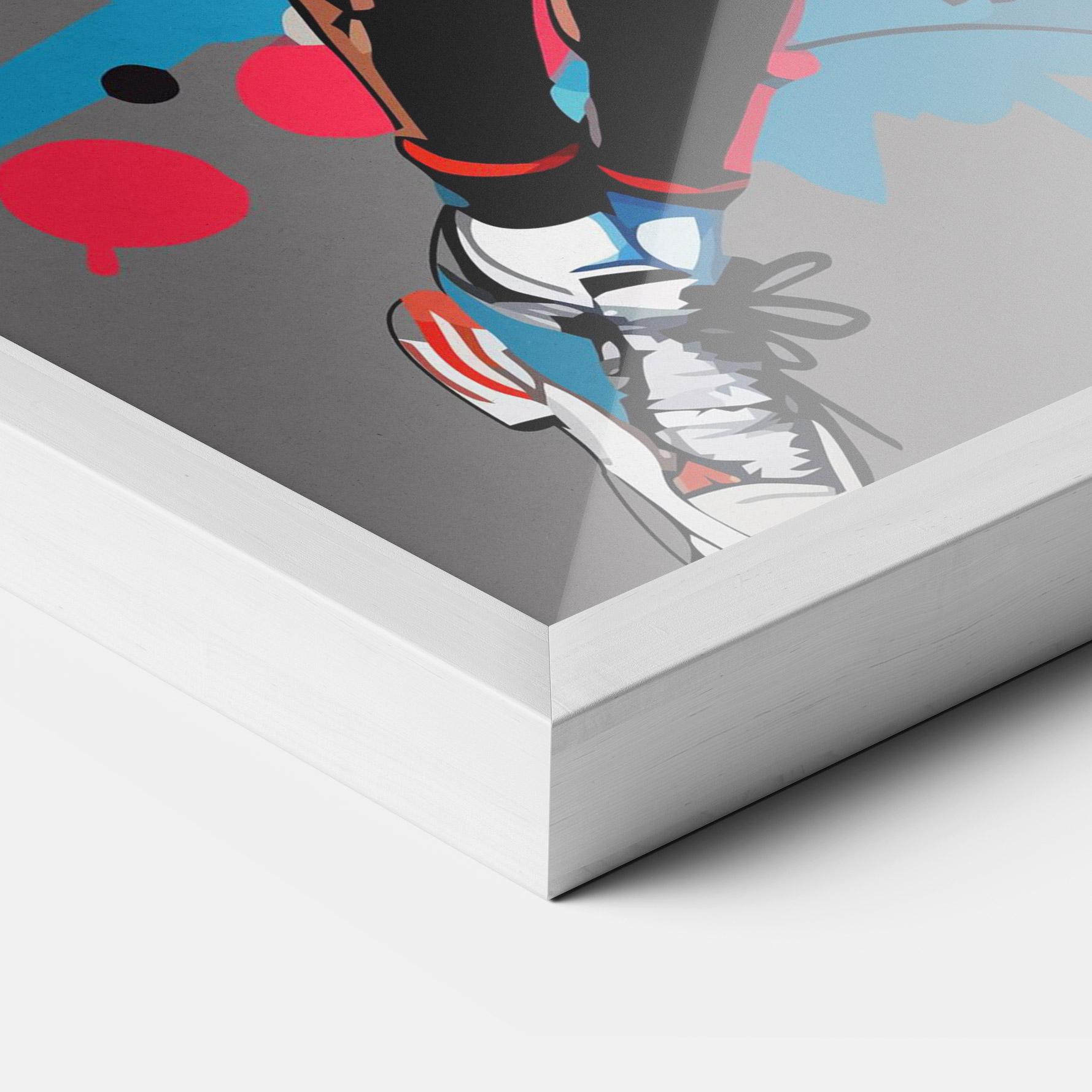 Gerahmte Poster Blue Red Basket mockup 3