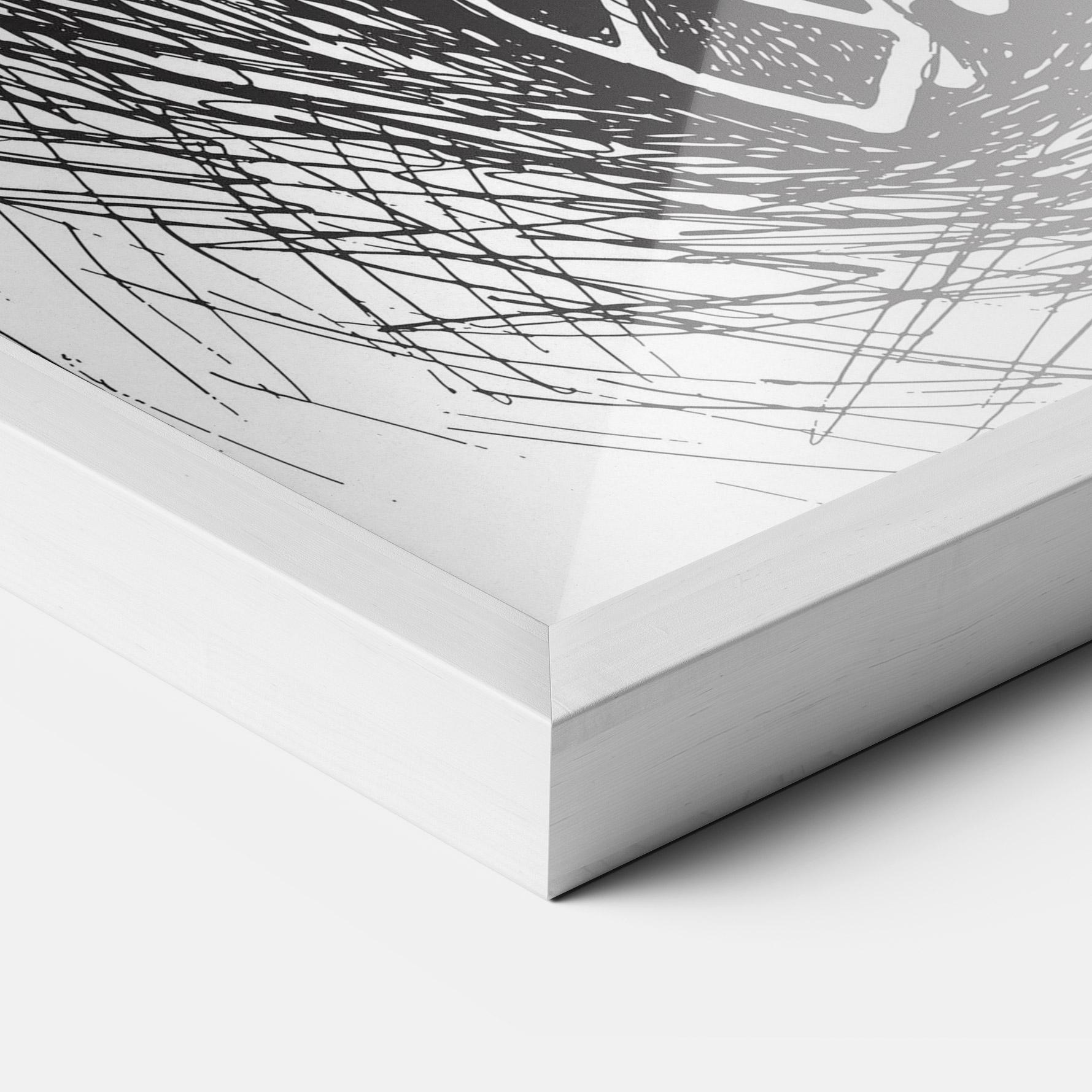 Gerahmte Poster Grey Line Basket mockup 3