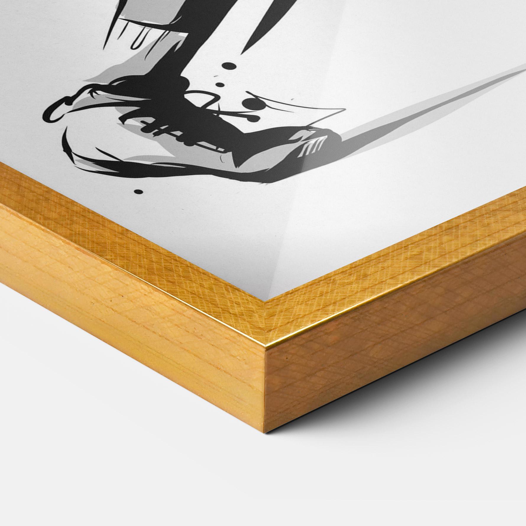 Gerahmte Poster Basketball Player Line mockup 3