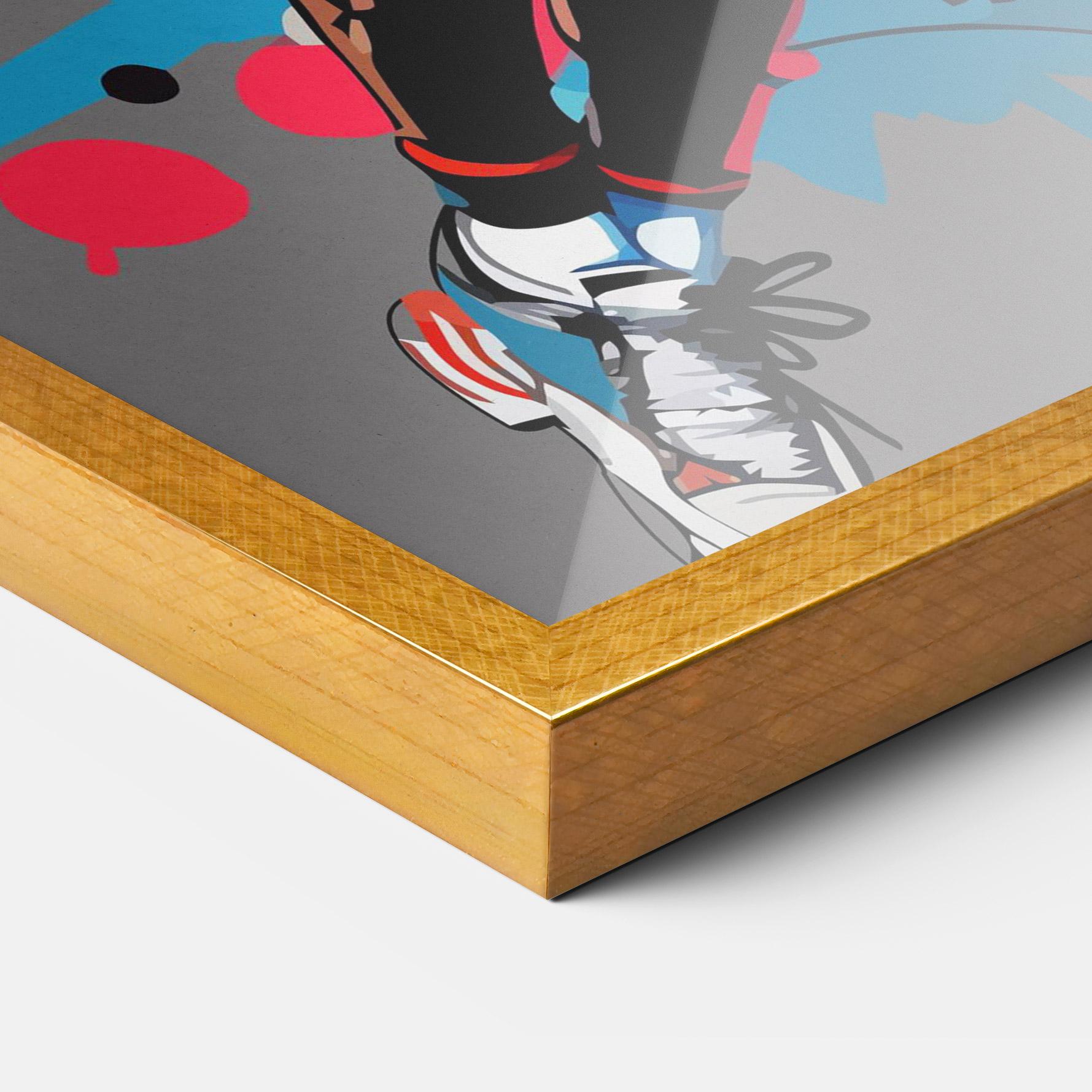 Gerahmte Poster Blue Red Basket mockup 3