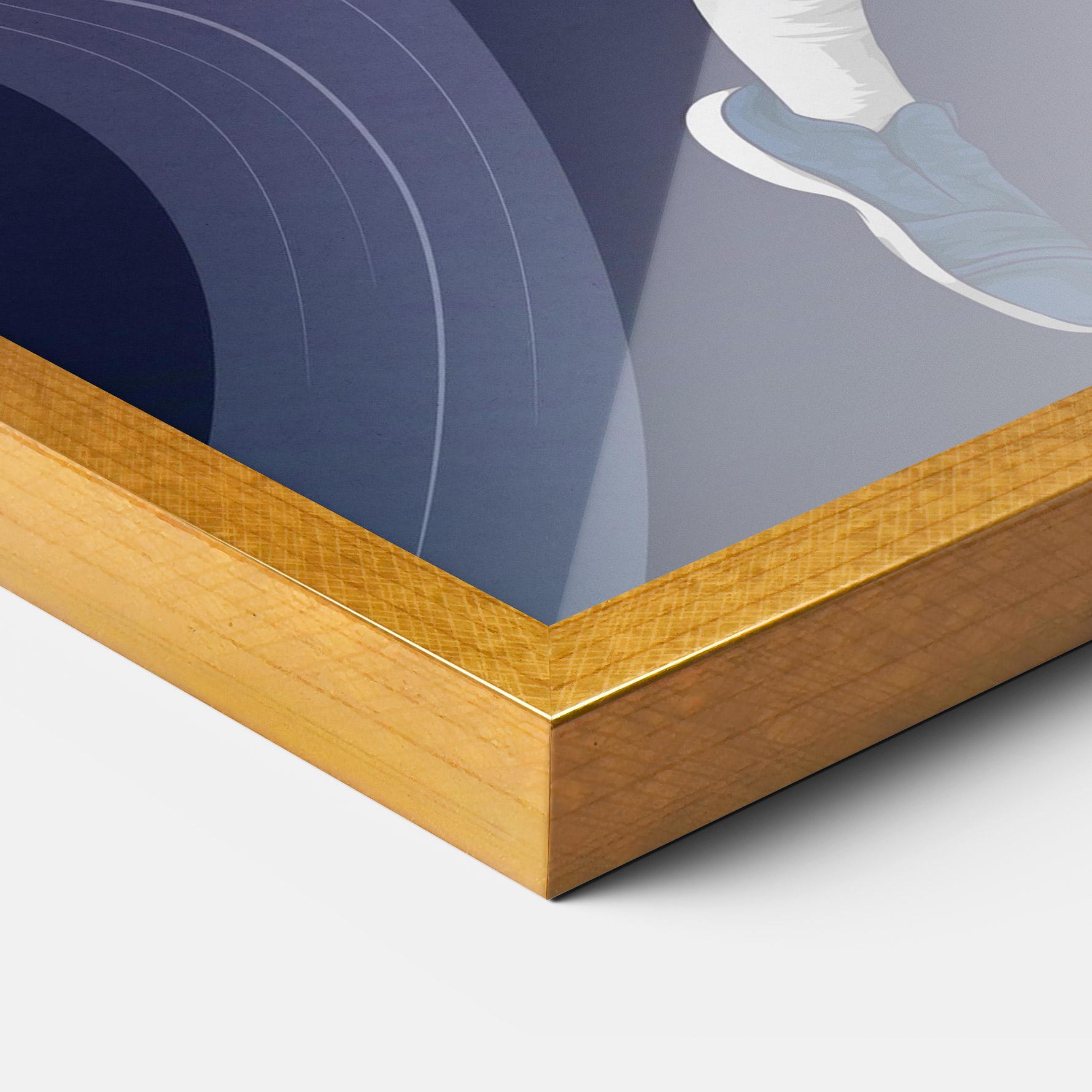 Gerahmte Poster Flying Player mockup 3