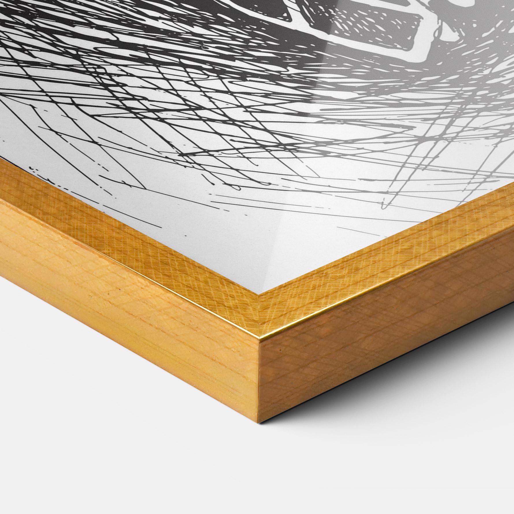 Gerahmte Poster Grey Line Basket mockup 3