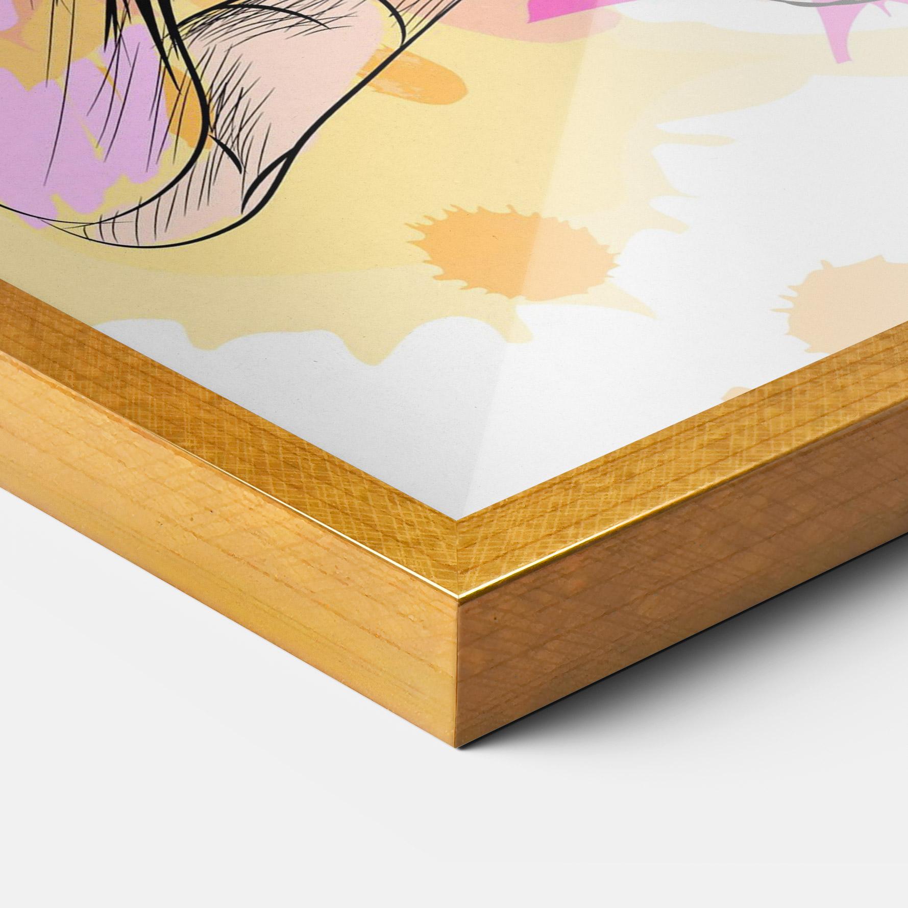 Gerahmte Poster Pink Basket Player mockup 3