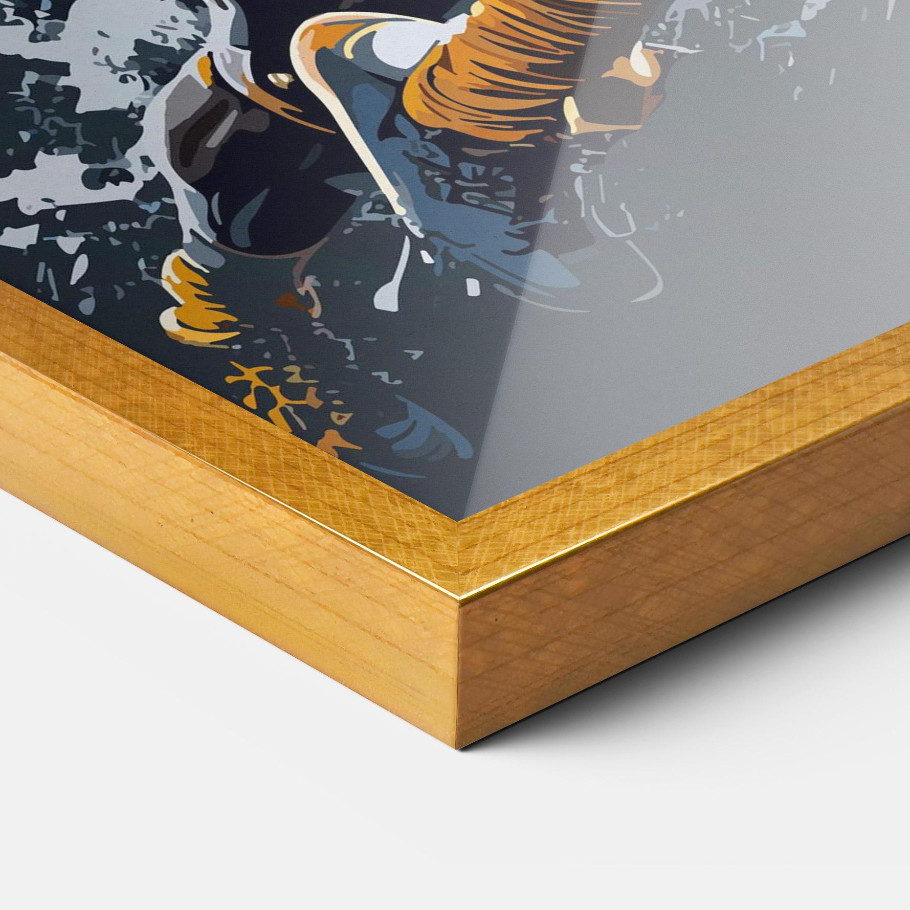 Gerahmte Poster Yellow White Basket mockup 3