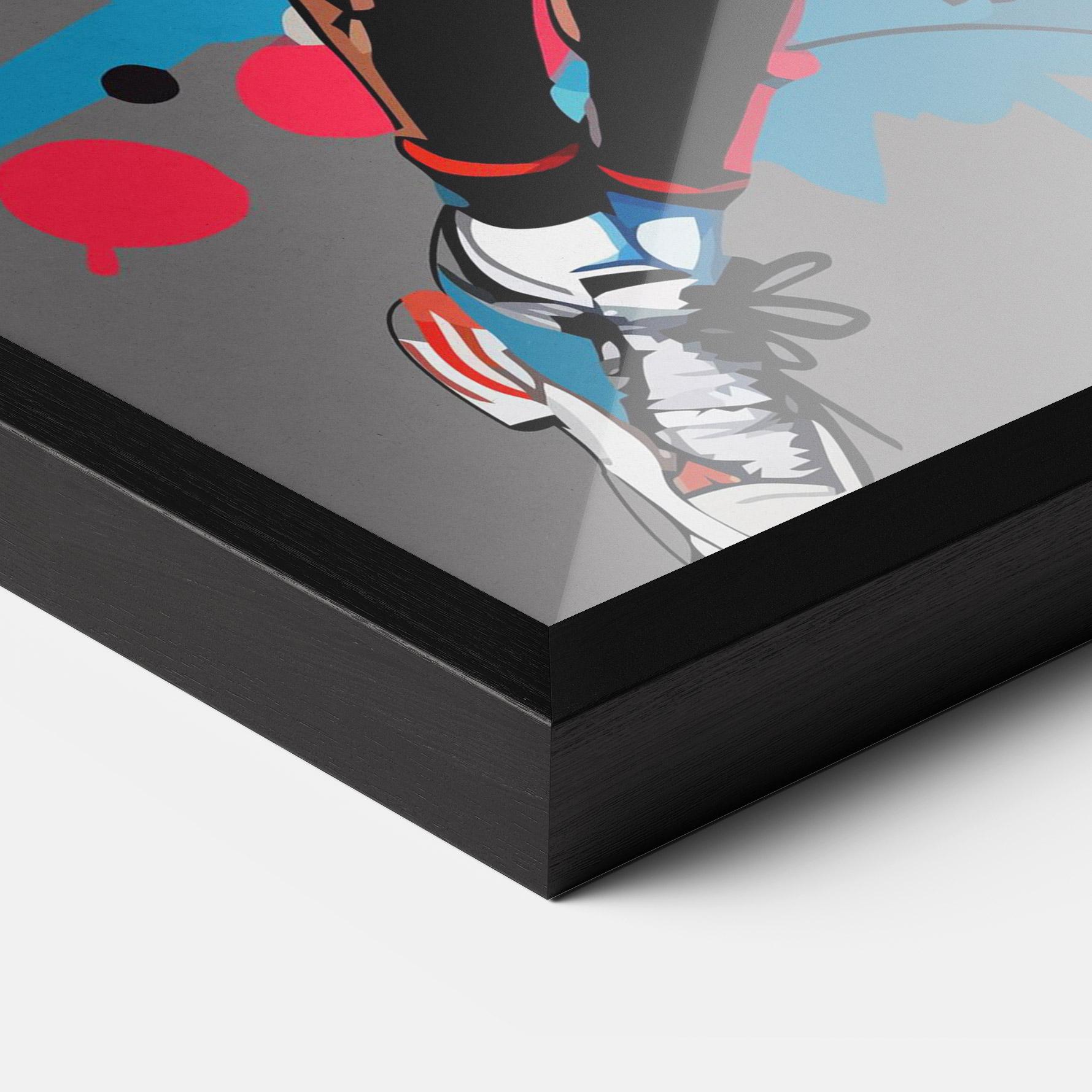 Gerahmte Poster Blue Red Basket mockup 3